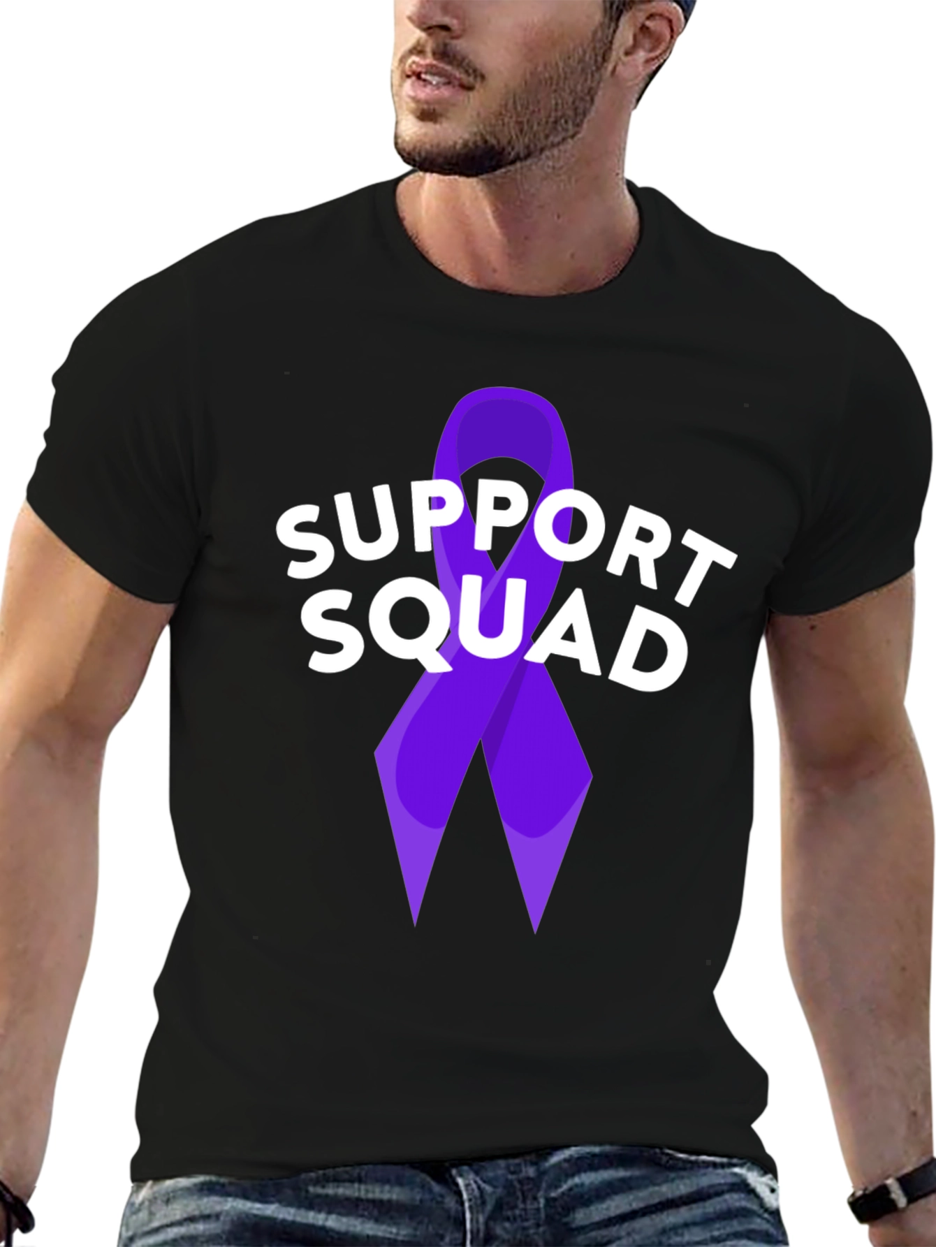 Black Support Squad Ribbon Tee view 6
