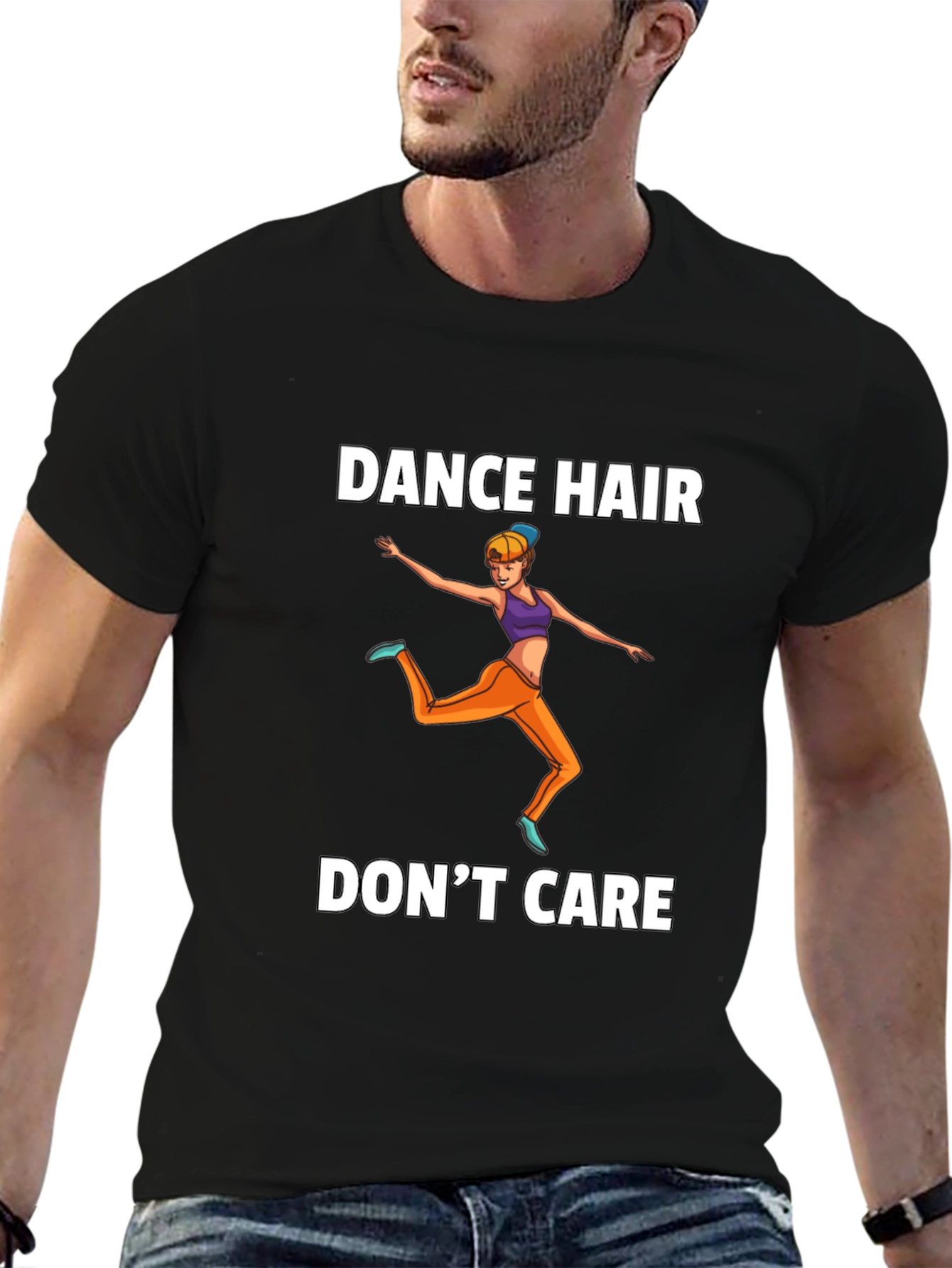 Black Dance Hair Don't Care Graphic Tee view 6