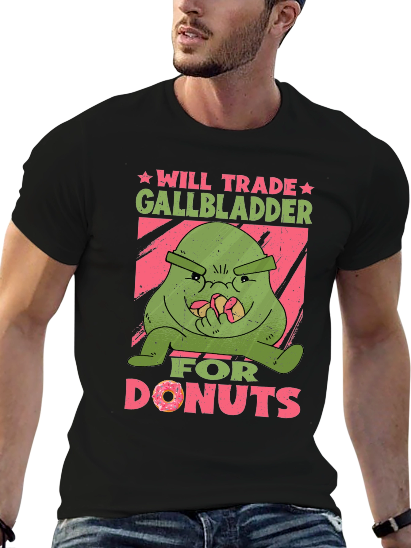 Black Will Trade Gallbladder for Donuts Graphic Tee view 6
