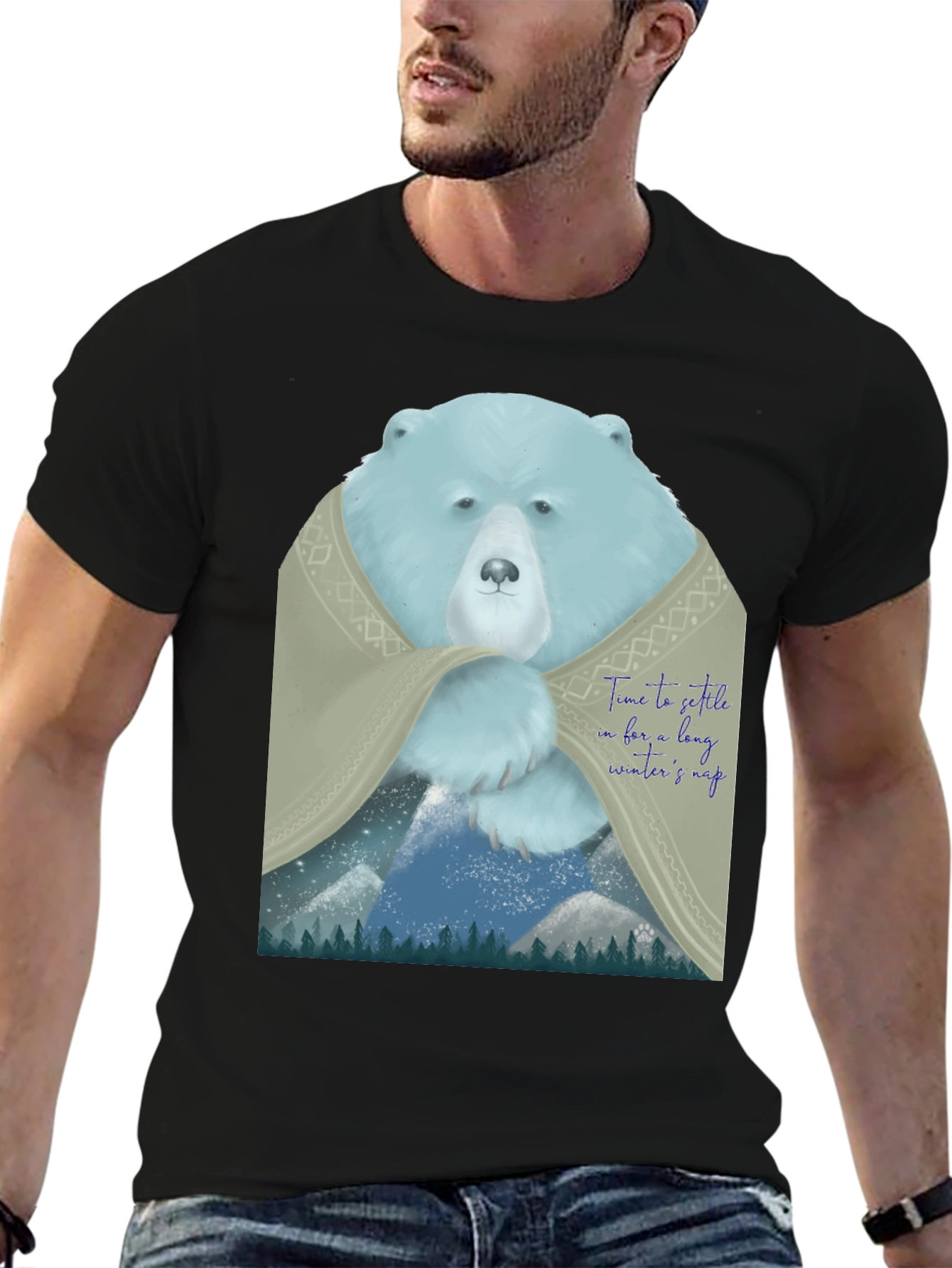 Black Bear Winter Nap Graphic Tee view 6
