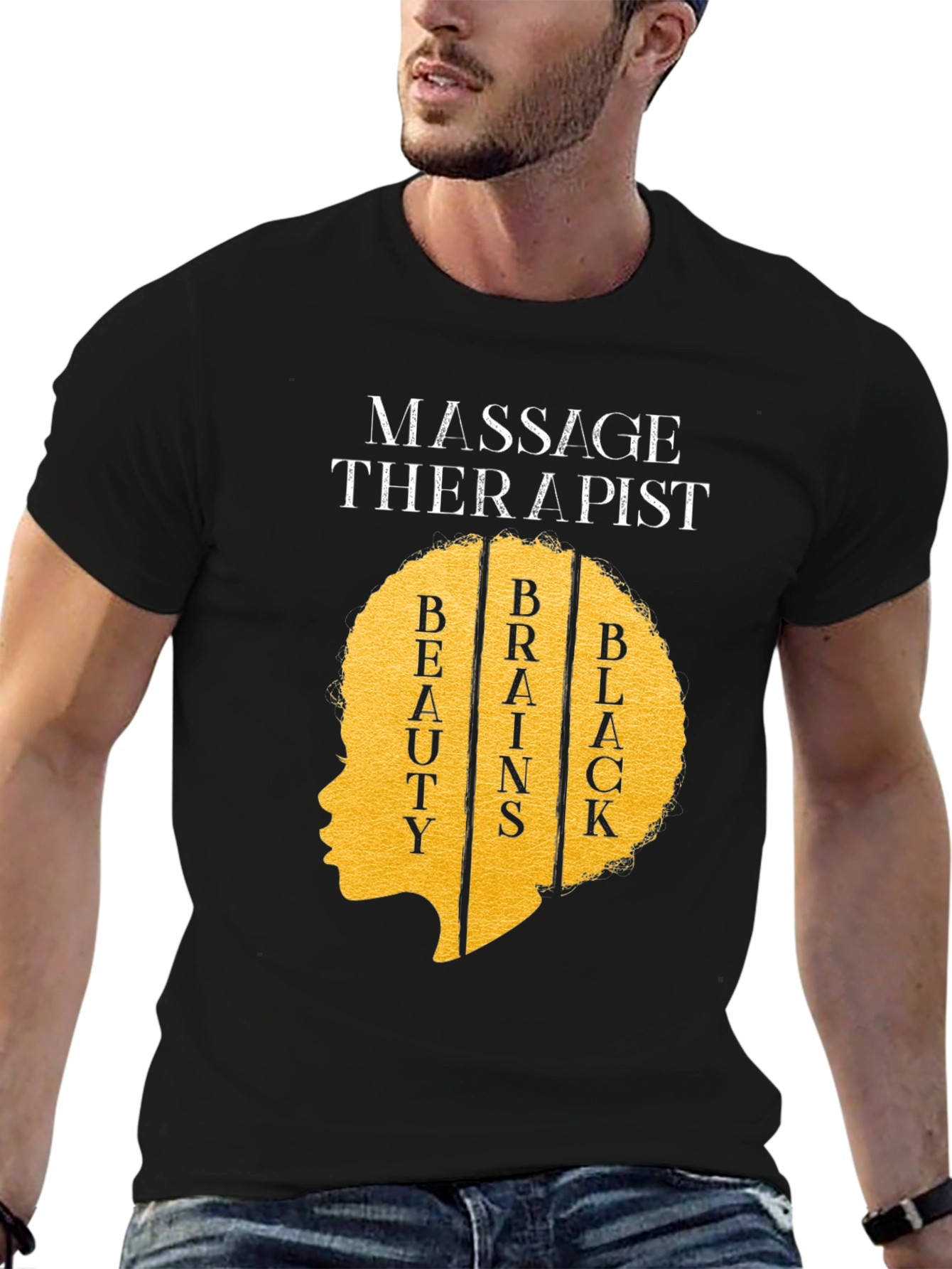 Black Massage Therapist Black Woman T-Shirt view 6