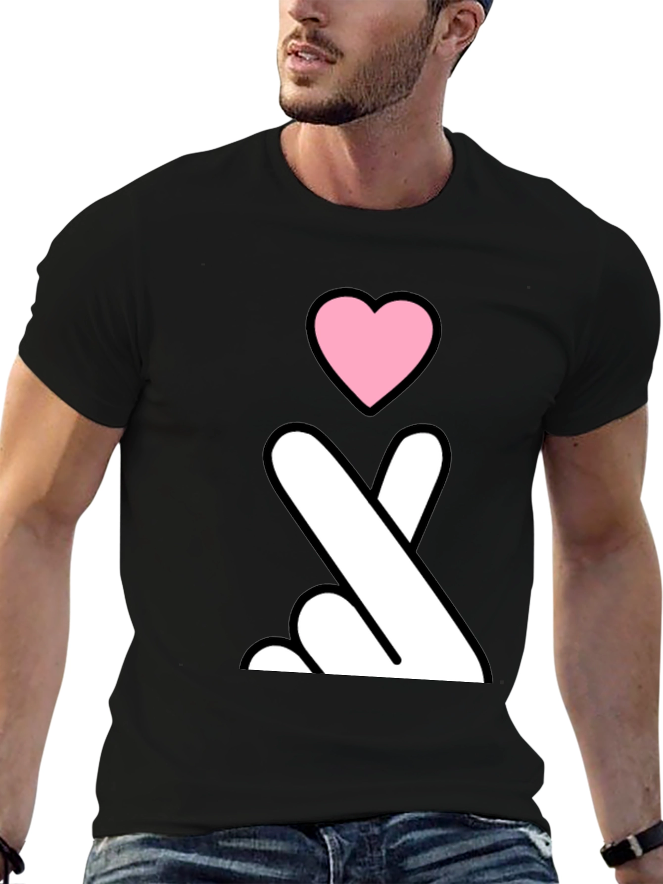 Black Heart Sign Black T-Shirt view 6