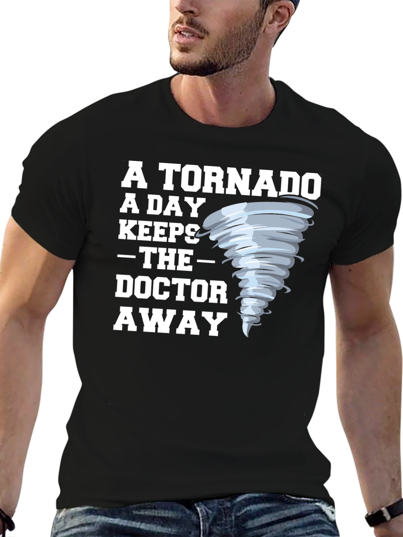Black Tornado A Day Keeps Doctor Away Graphic Tee view 6