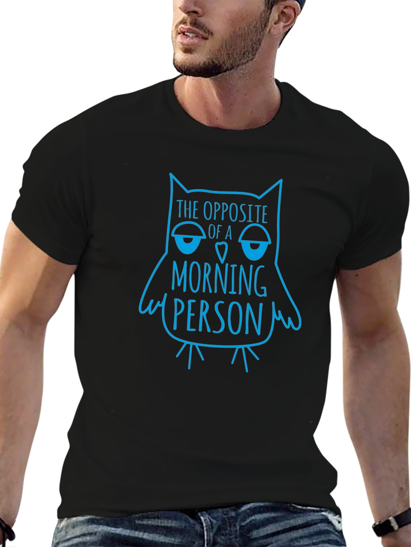 Black Owl 'Not a Morning Person' Graphic T-Shirt view 6