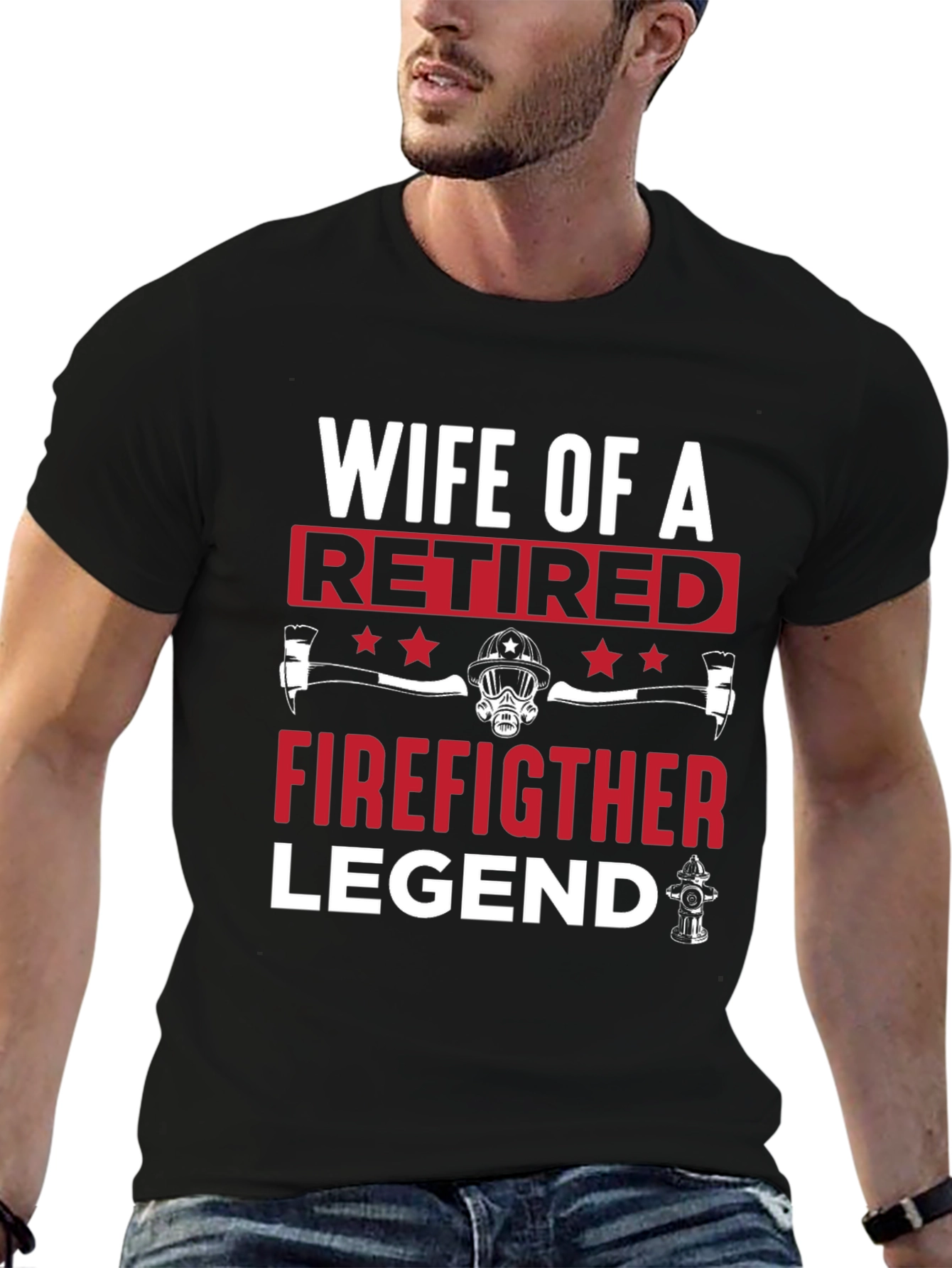 Black Wife of Retired Firefighter Legend T-Shirt view 6