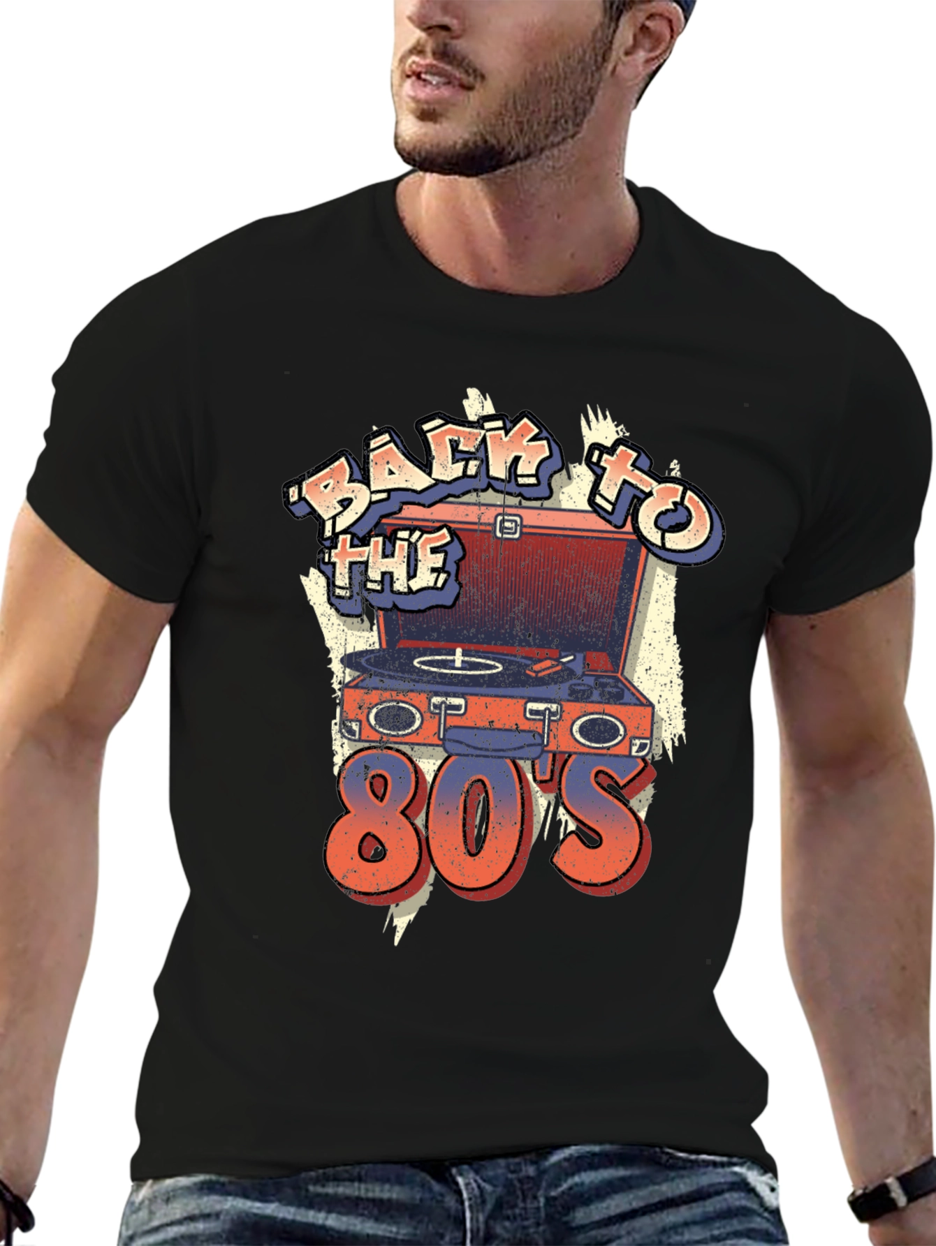Retro 80s Turntable T-Shirt - Throwback Design - 6