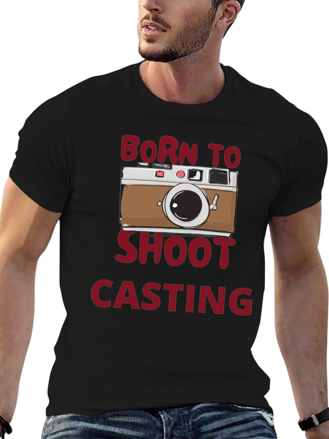 Black Born to Shoot Casting Black T-Shirt view 6