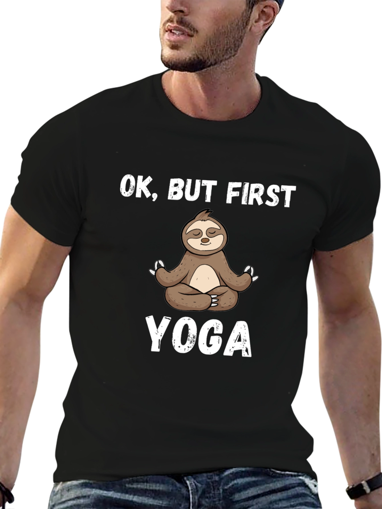 Black OK, BUT FIRST YOGA T-Shirt view 6