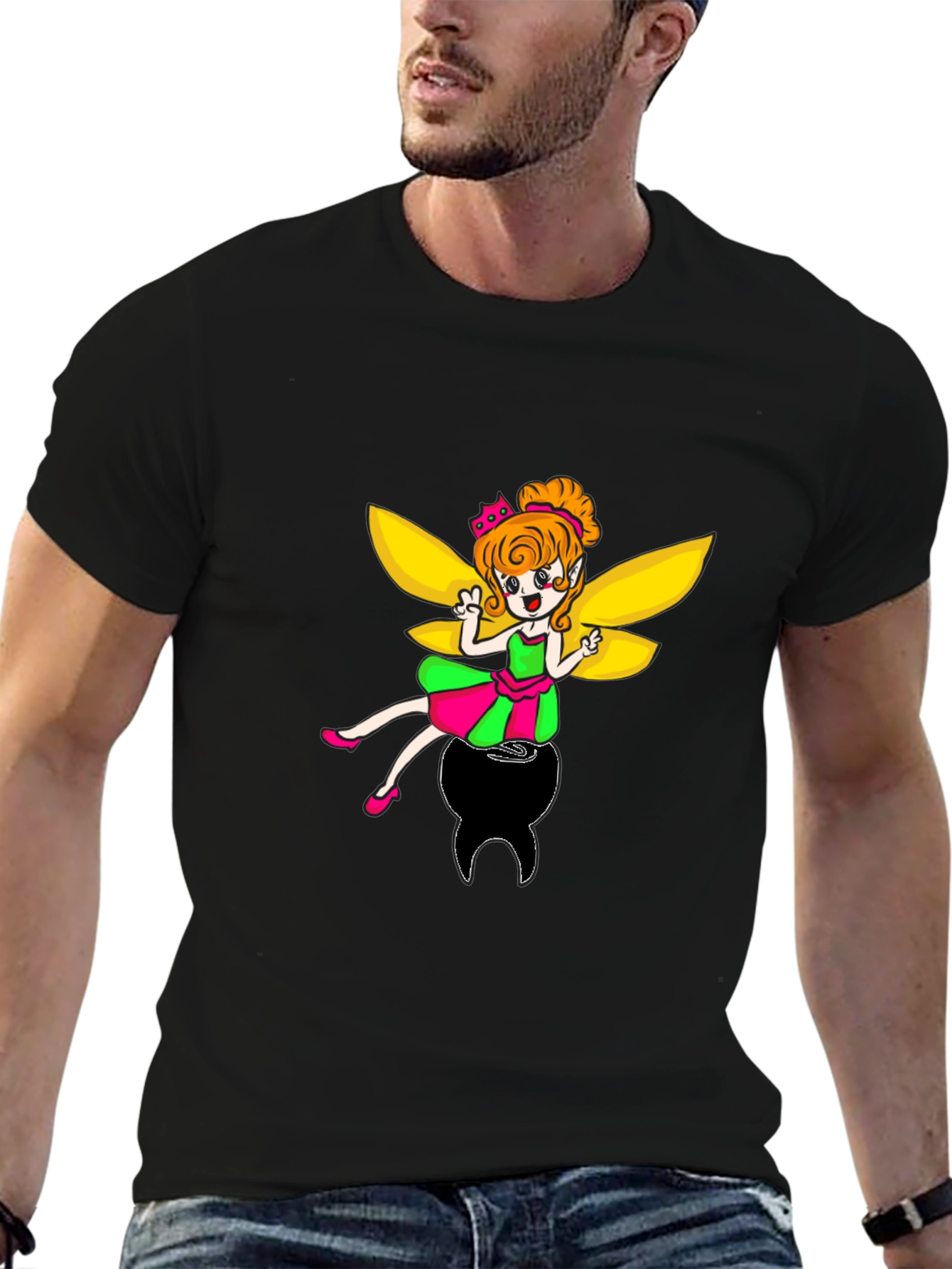 Black Tooth Fairy Graphic Black T-Shirt view 6