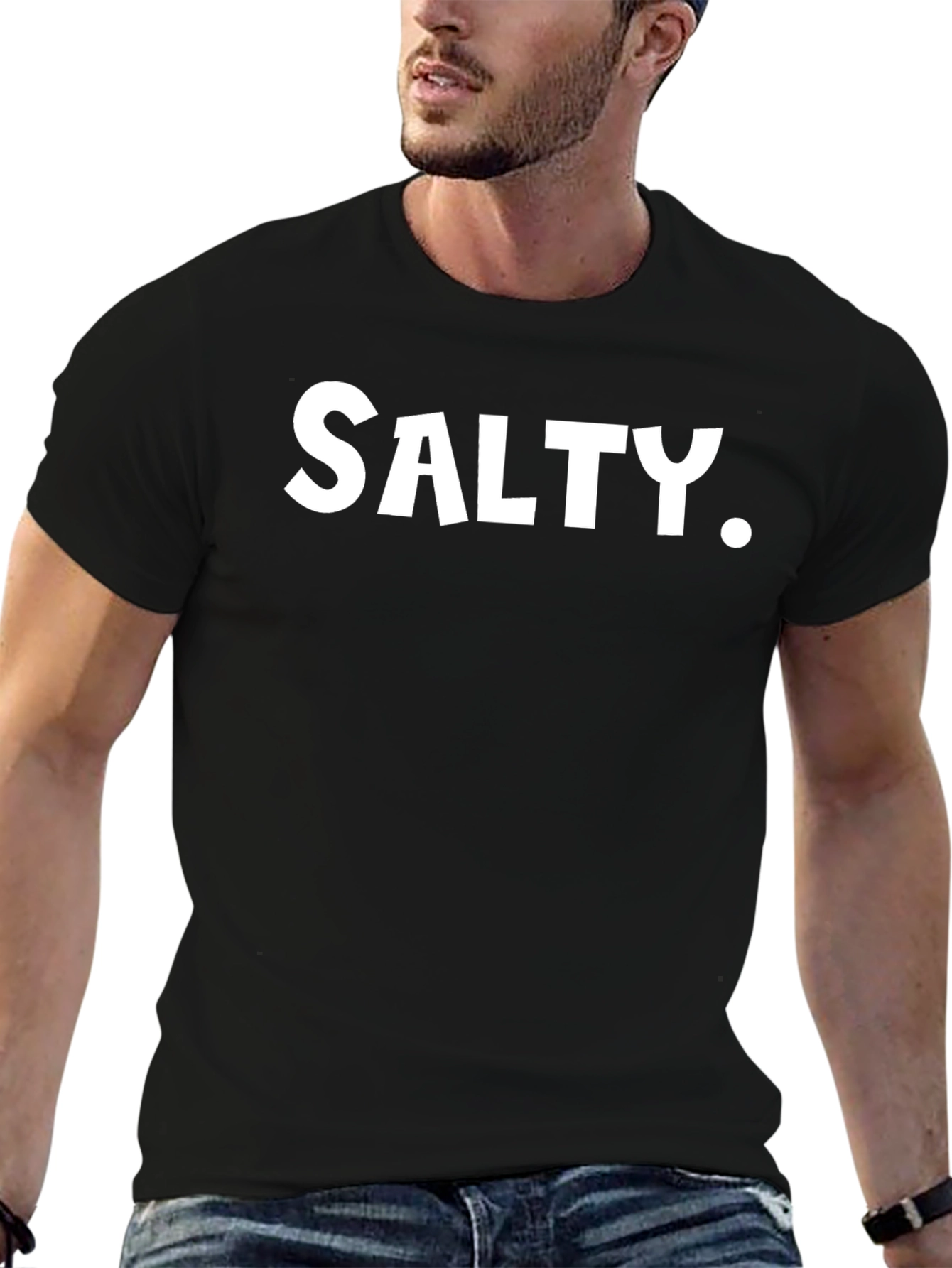 Black Salty T-Shirt - Funny Graphic Tee view 6