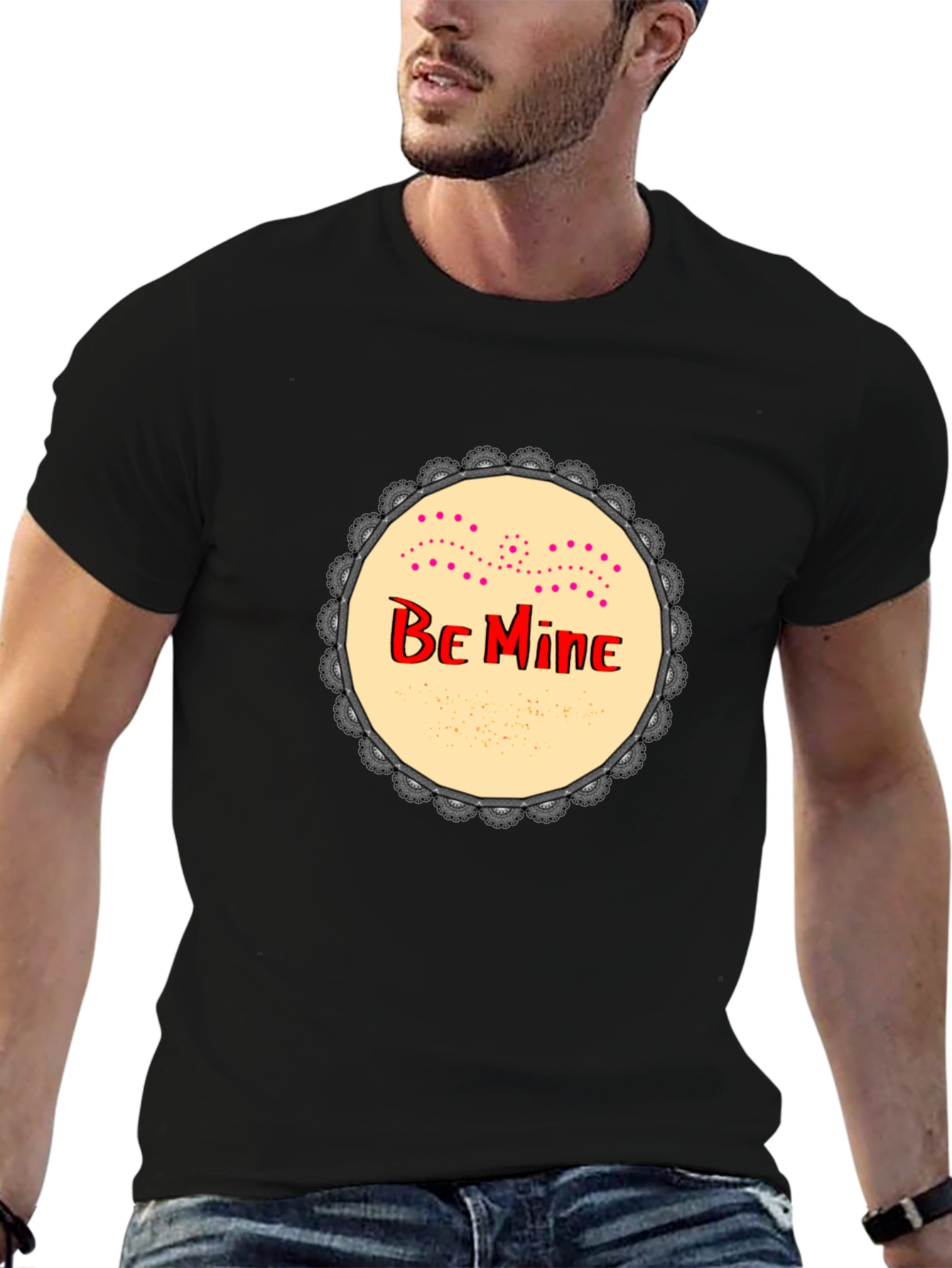 Black Be Mine Graphic Print Black T-Shirt view 6