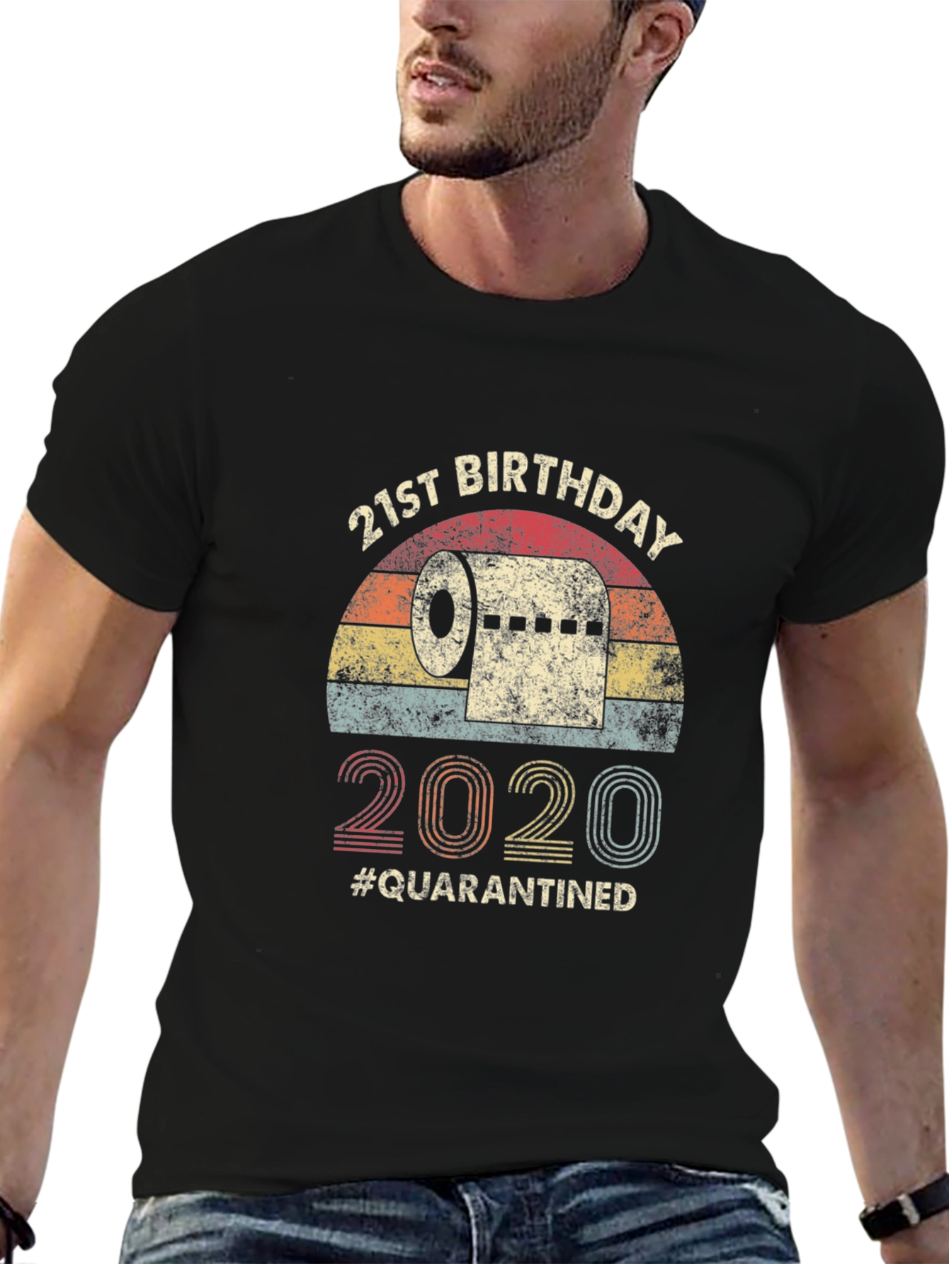 Black 21st Birthday Quarantined T-Shirt view 6