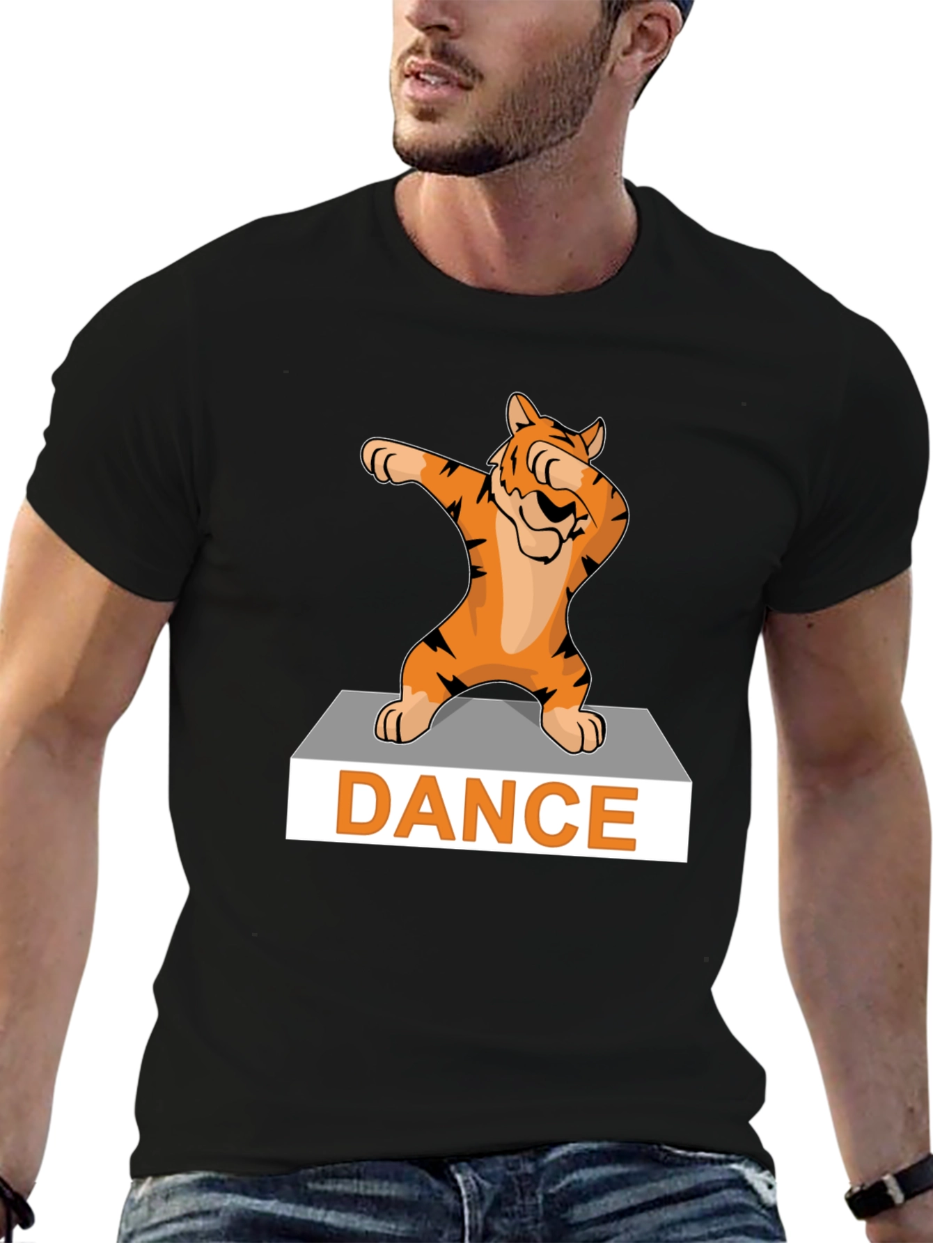 Black Dabbing Tiger Graphic Tee - Dance Edition view 6