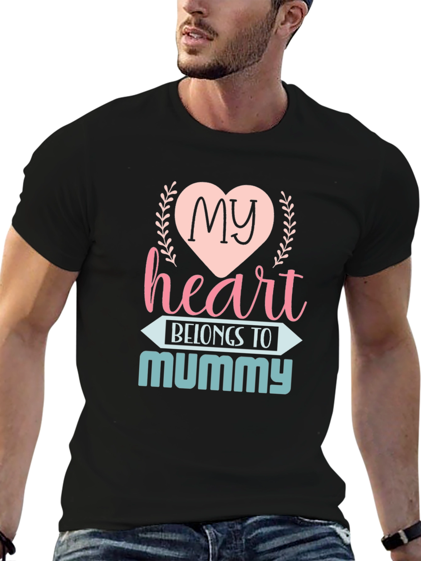 Black My Heart Belongs to Mummy T-Shirt view 6
