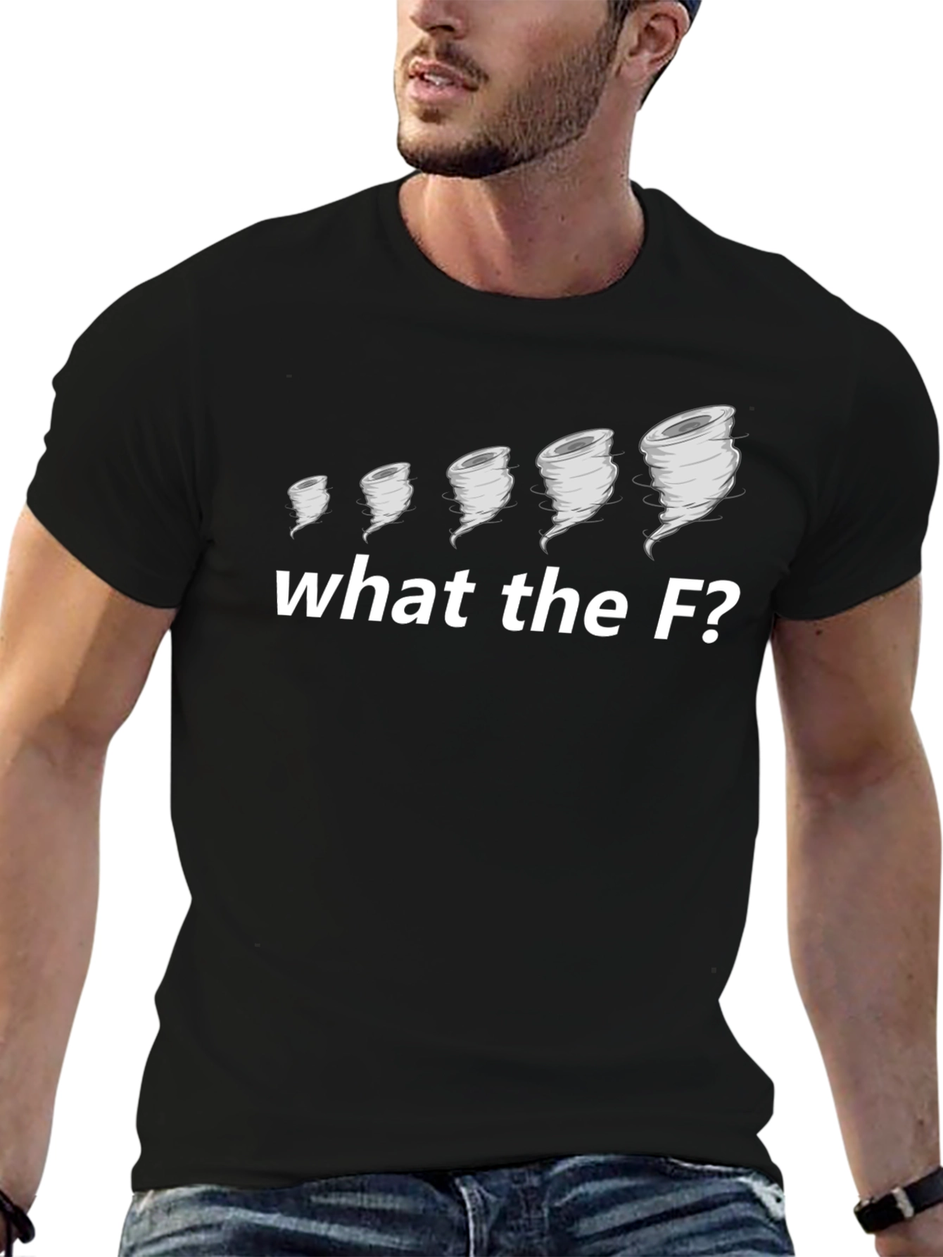 Black What the F? Tornado Graphic Tee - Black view 6