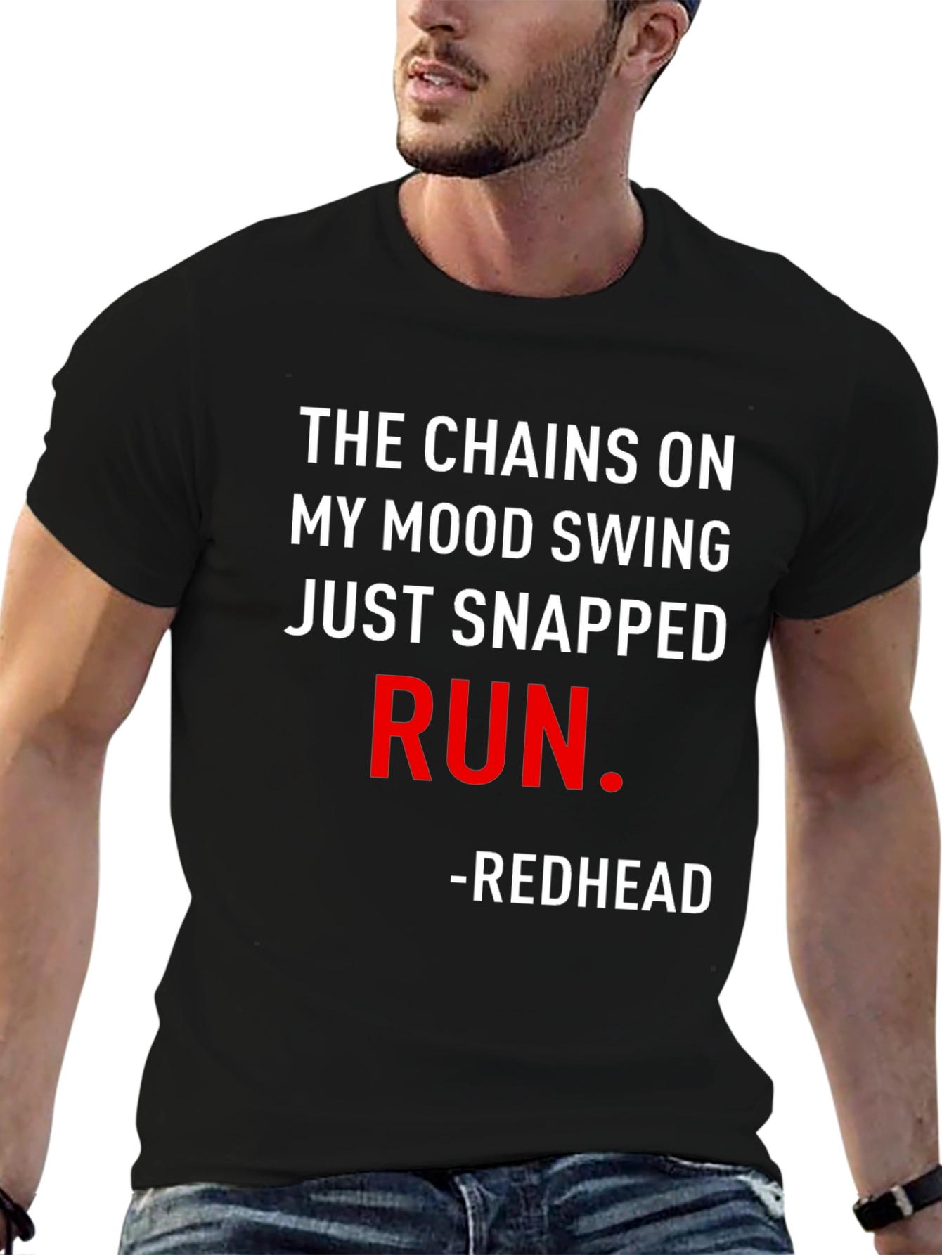 Black Mood Swing Redhead T-Shirt view 6