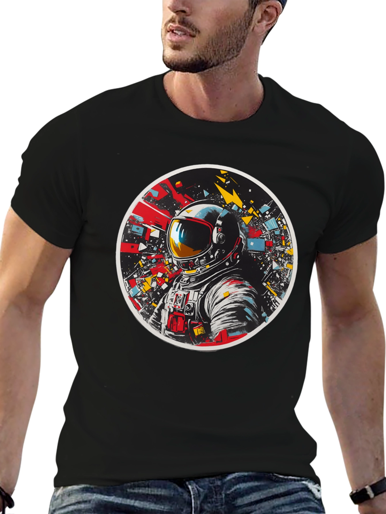 Black Astronaut Graphic Tee - Space Explorer T-Shirt view 6