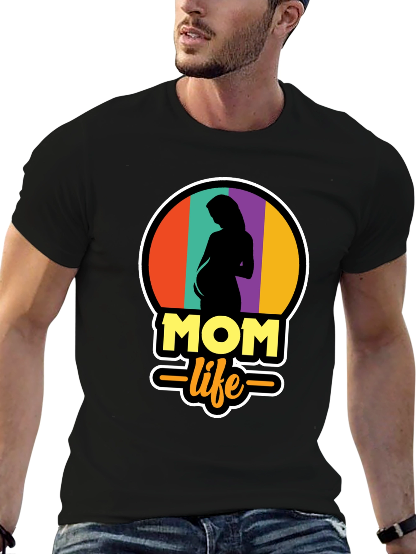 Black Mom Life T-Shirt - Pregnancy Tee view 6