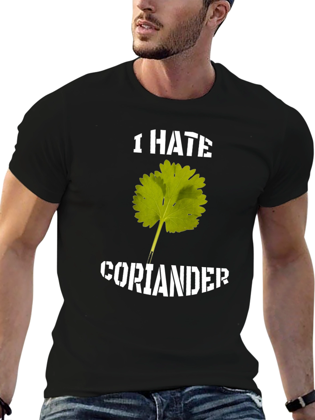 Black I Hate Coriander T-Shirt view 6
