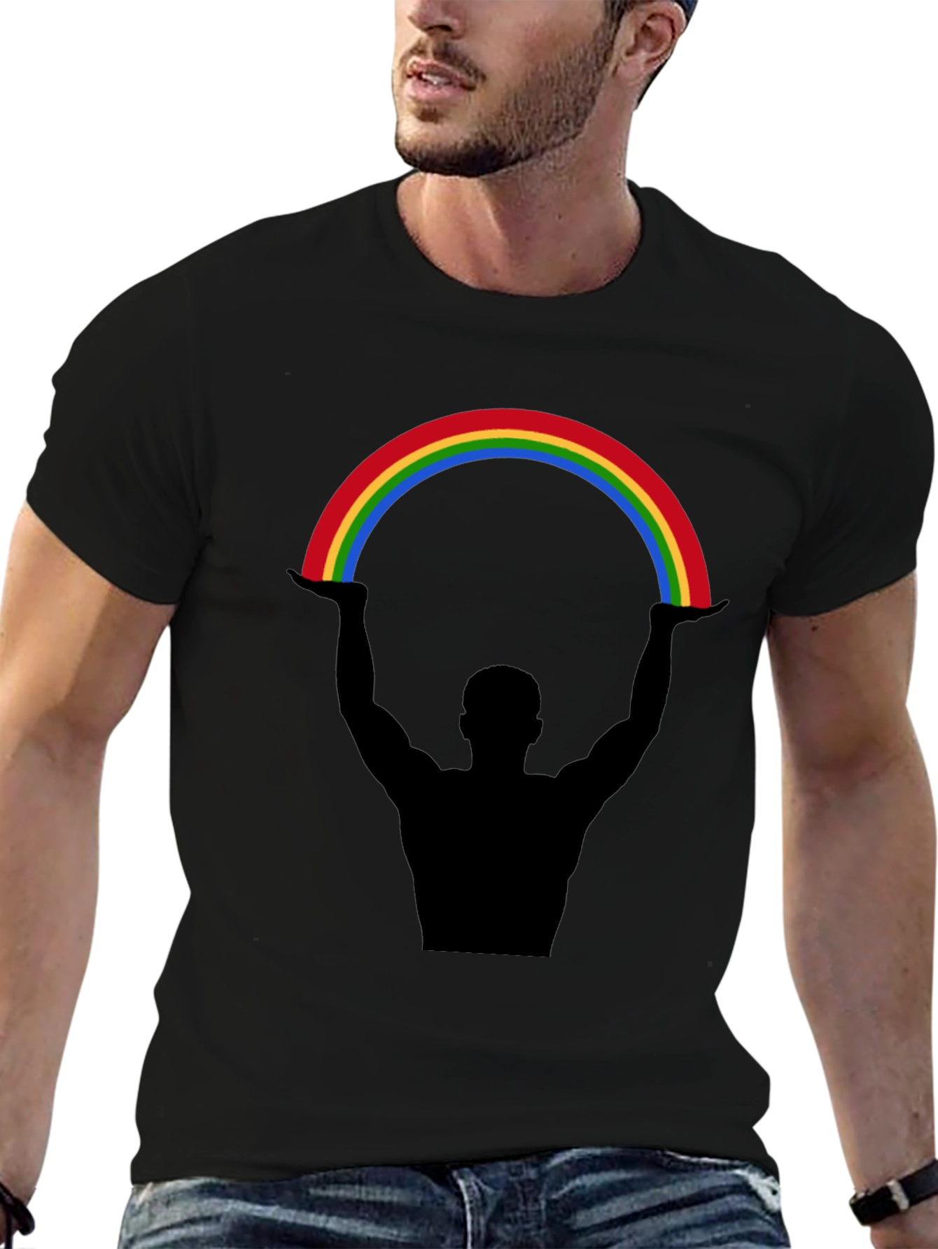 Black Rainbow Lift Graphic Tee - Black view 6