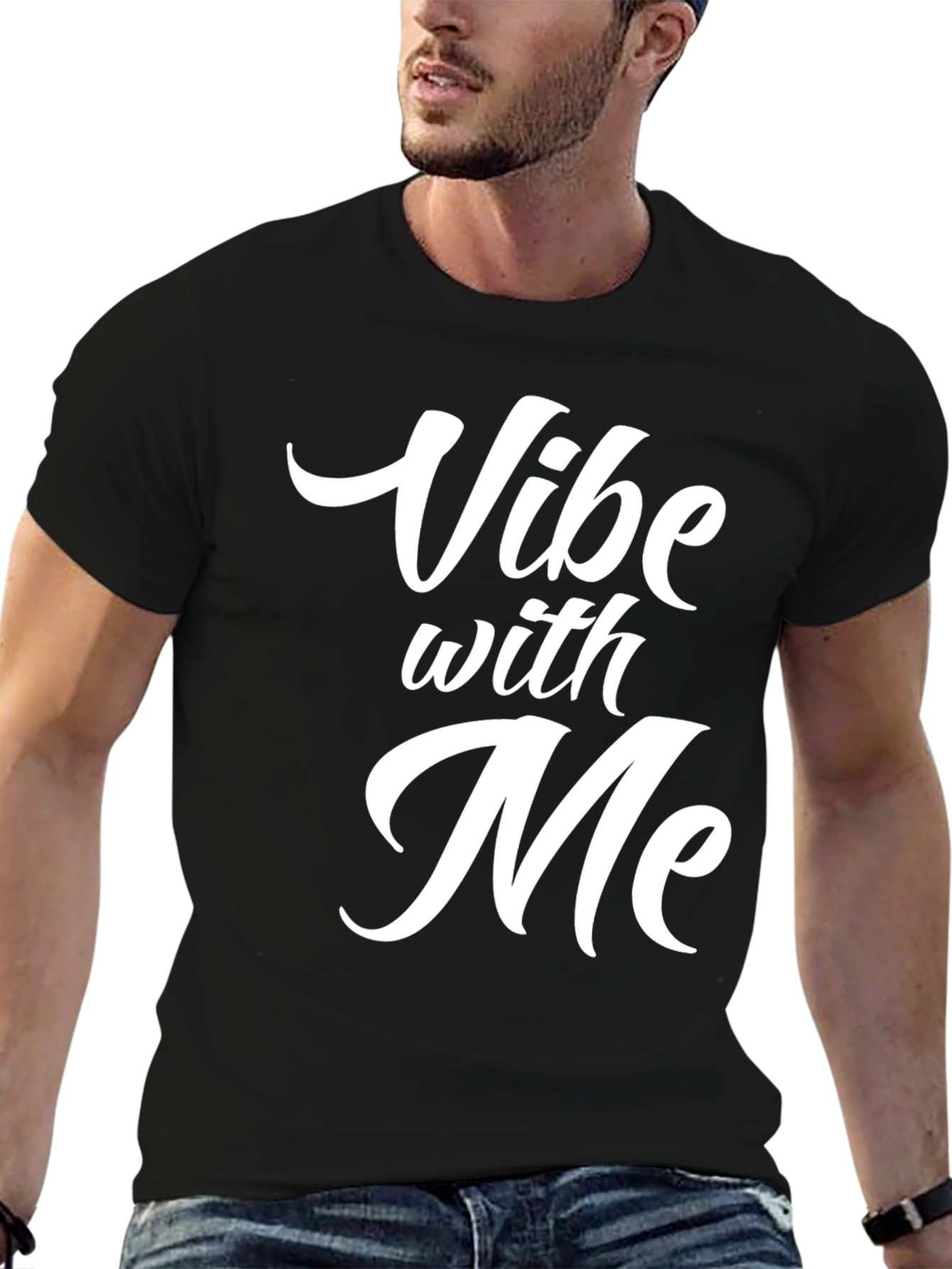 Black Vibe With Me Graphic T-Shirt - Casual Style view 6