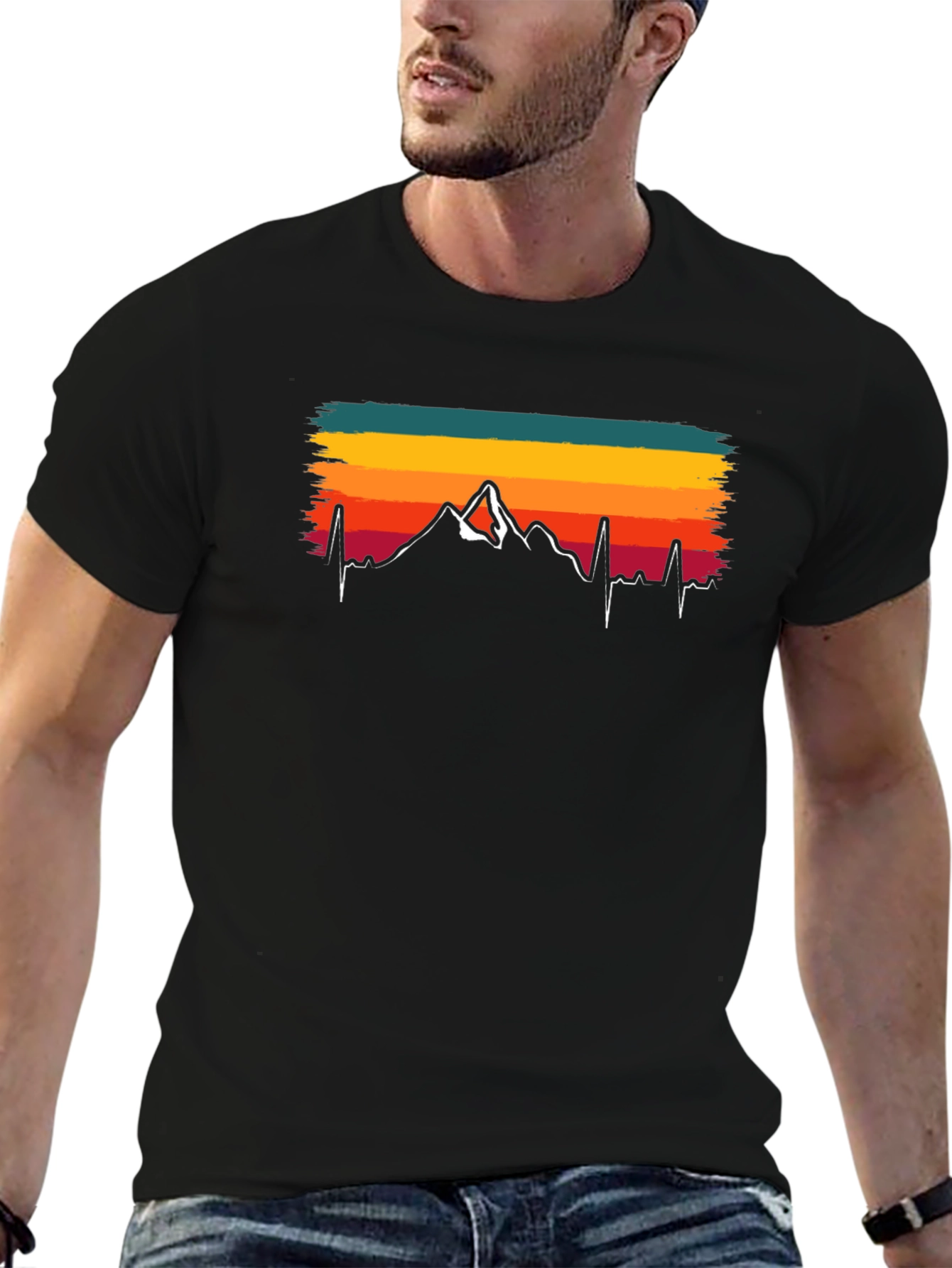 Black Mountain Heartbeat T-Shirt - Adventure Tee view 6