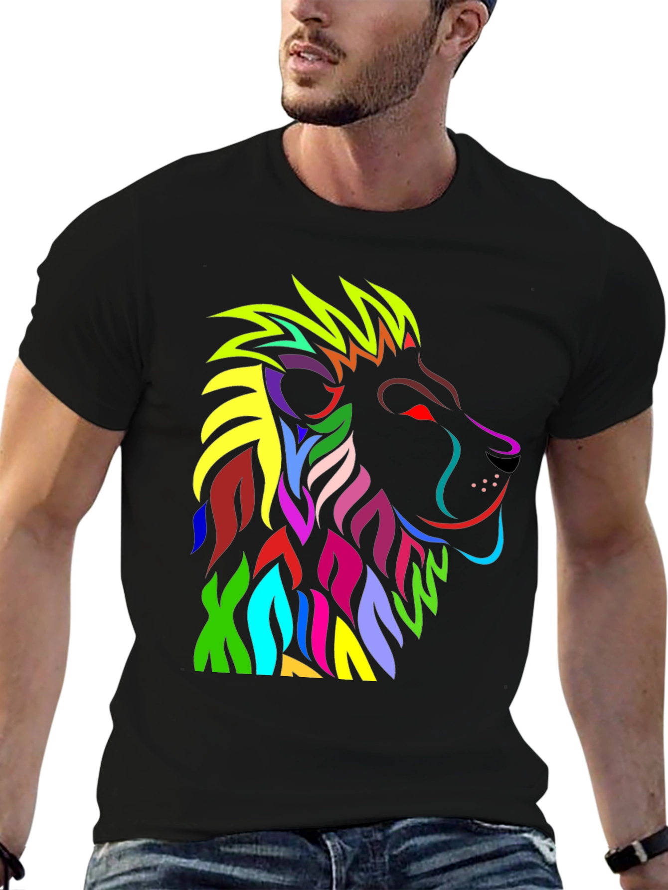 Vibrant Lion Graphic T-Shirt - Bold Colorful Design - 6