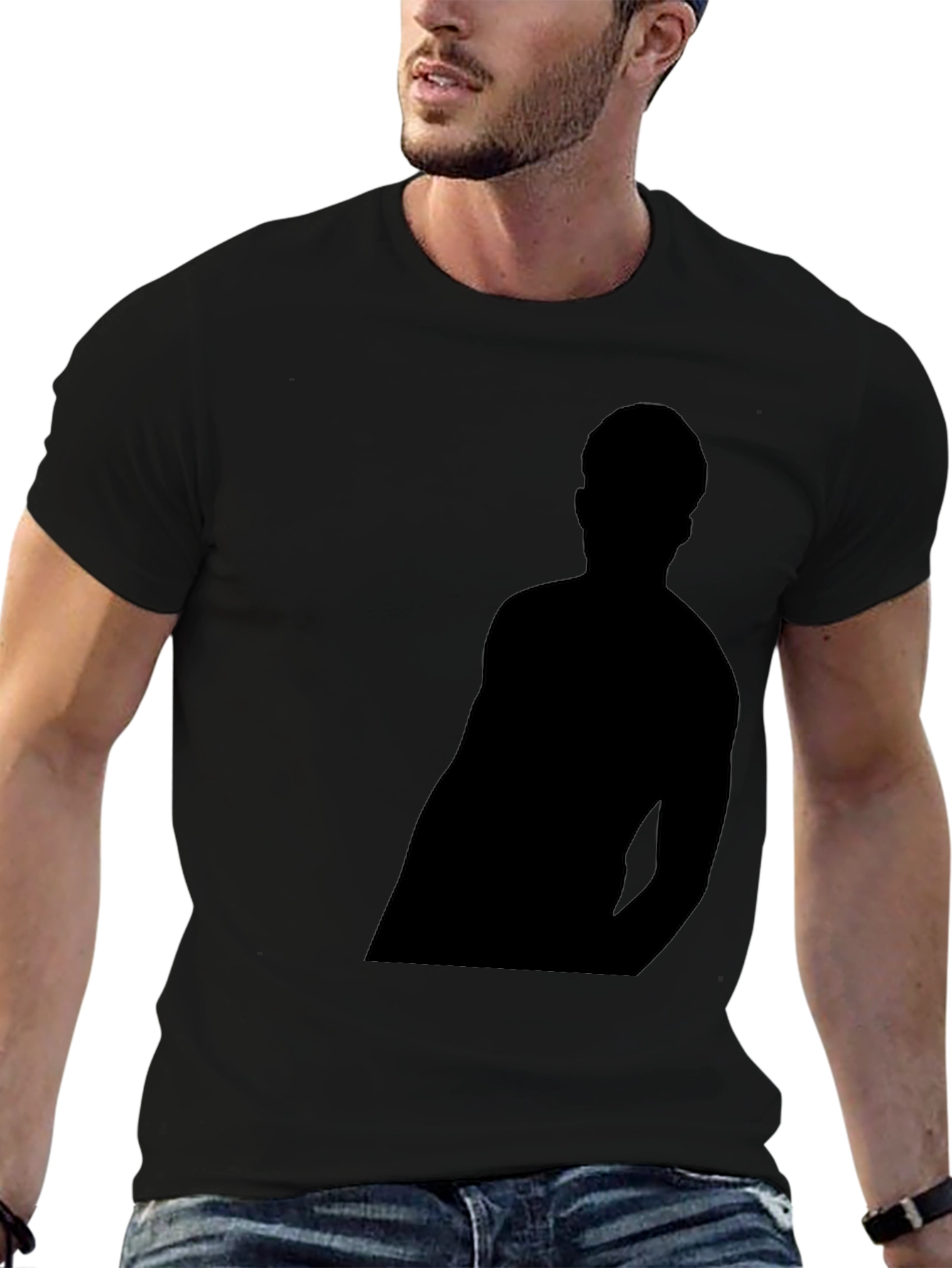 Black Black T-Shirt with Silhouette Graphic view 6