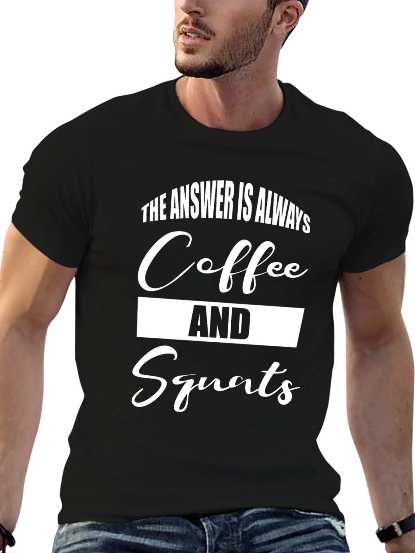 Black Coffee and Squats Black Graphic Tee view 6