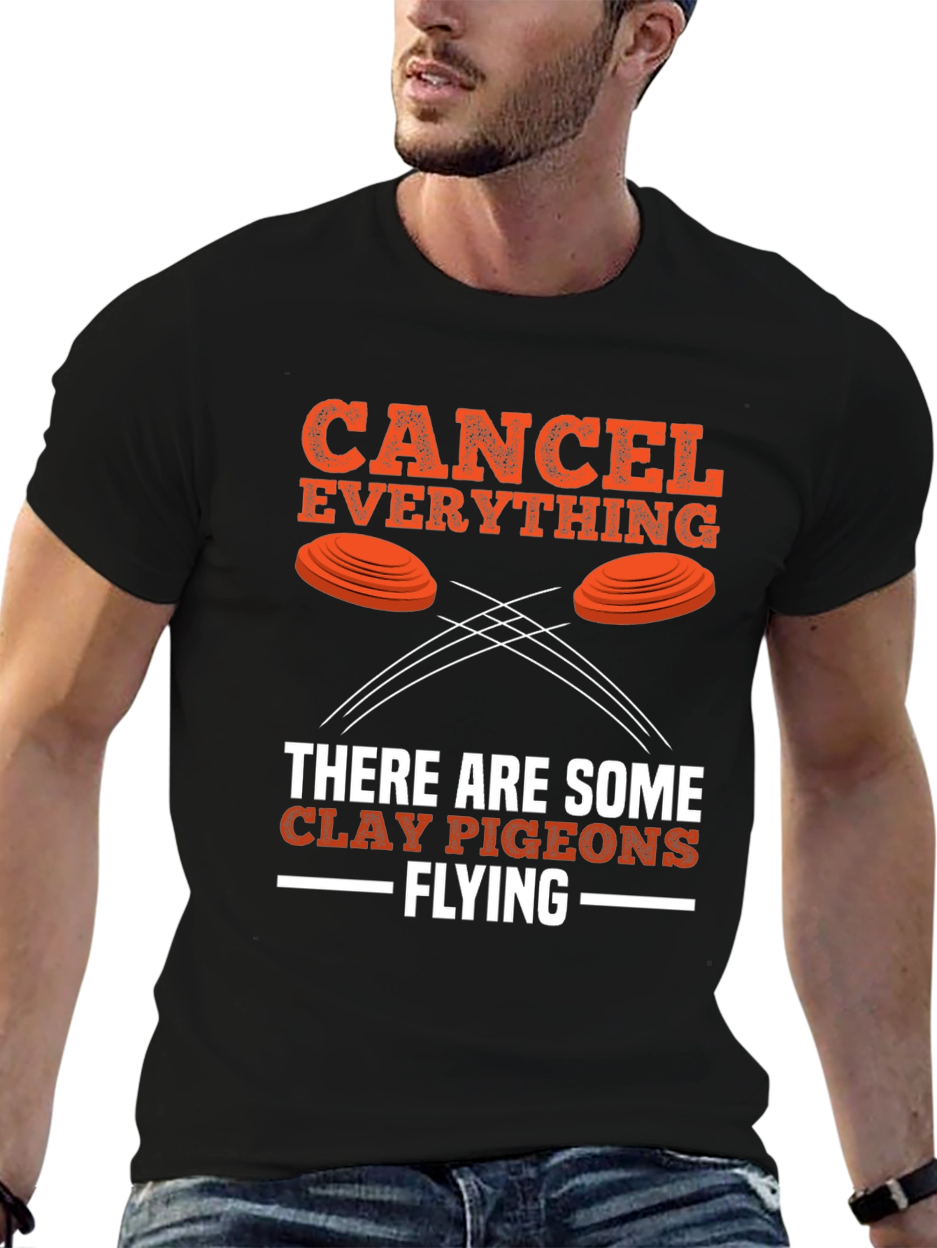 Black Cancel Everything Clay Pigeon Shooting T-Shirt view 6