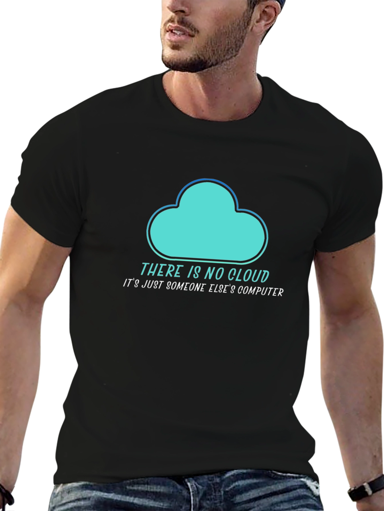 Black Funny Cloud Computing T-Shirt view 6