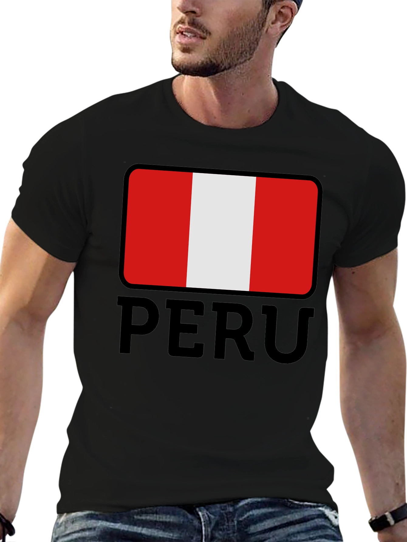 Black Peru Flag T-Shirt - Stylish National Pride Tee view 6