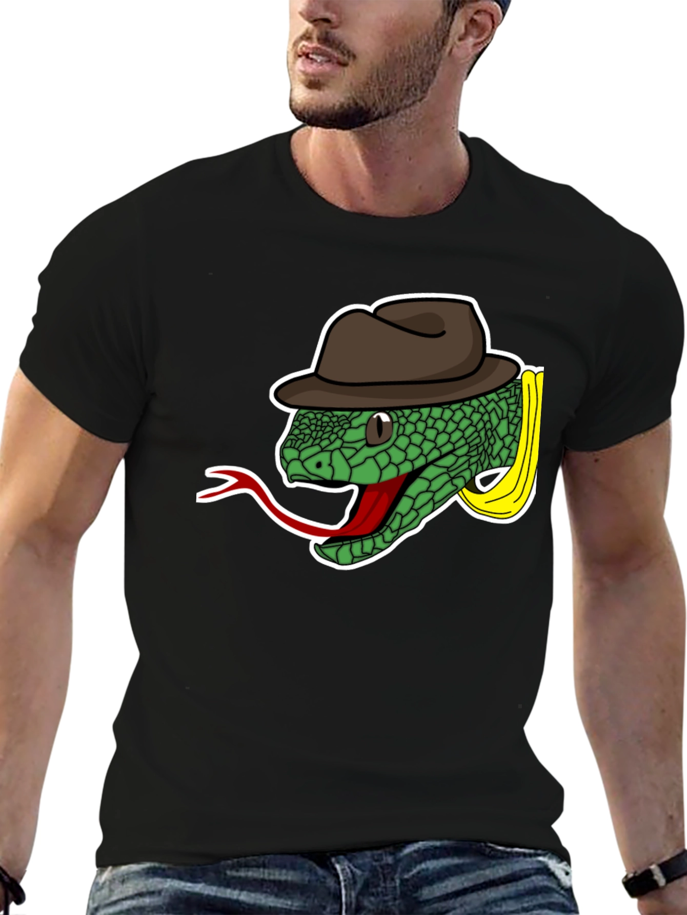 Black Snake with Fedora T-Shirt view 6