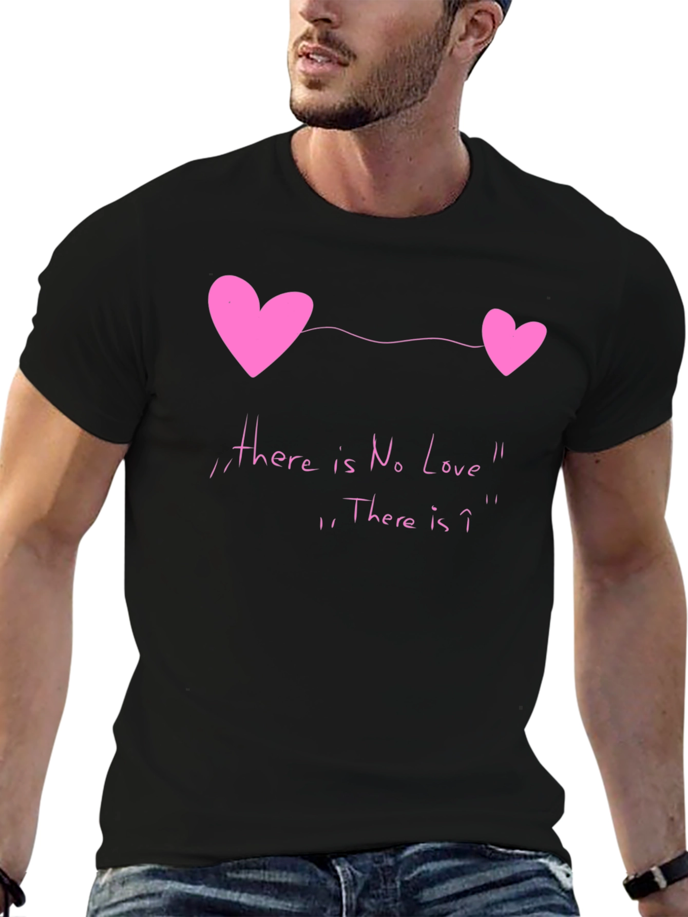 Black No Love Tee - Heart Graphic Novelty T-Shirt view 6