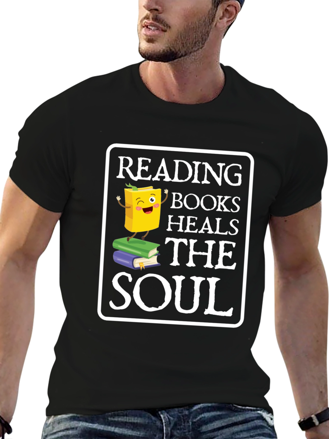 Black Reading Books Heals the Soul T-Shirt view 6