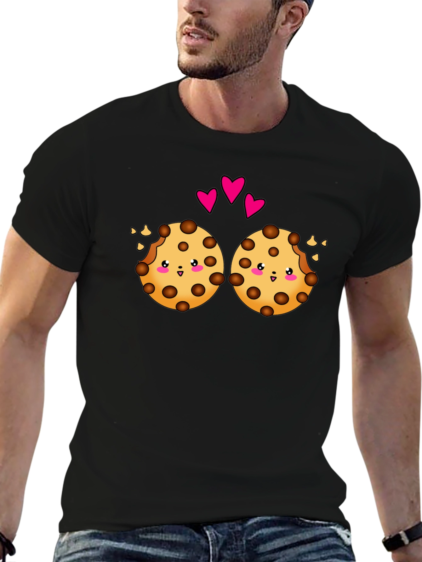 Black Cute Cookie Kawaii T-Shirt view 6