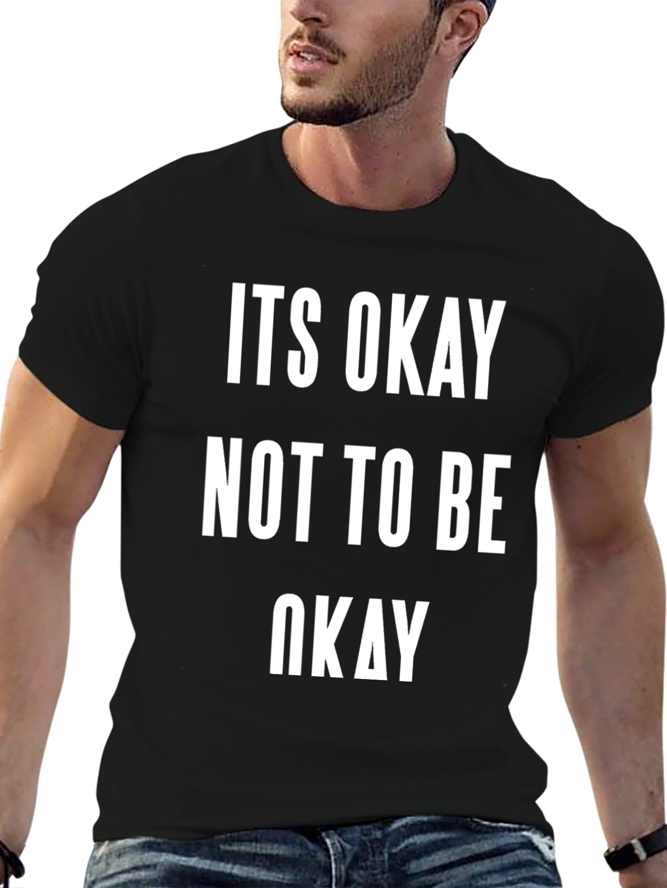 Black It's Okay Not to Be Okay Graphic Tee view 6