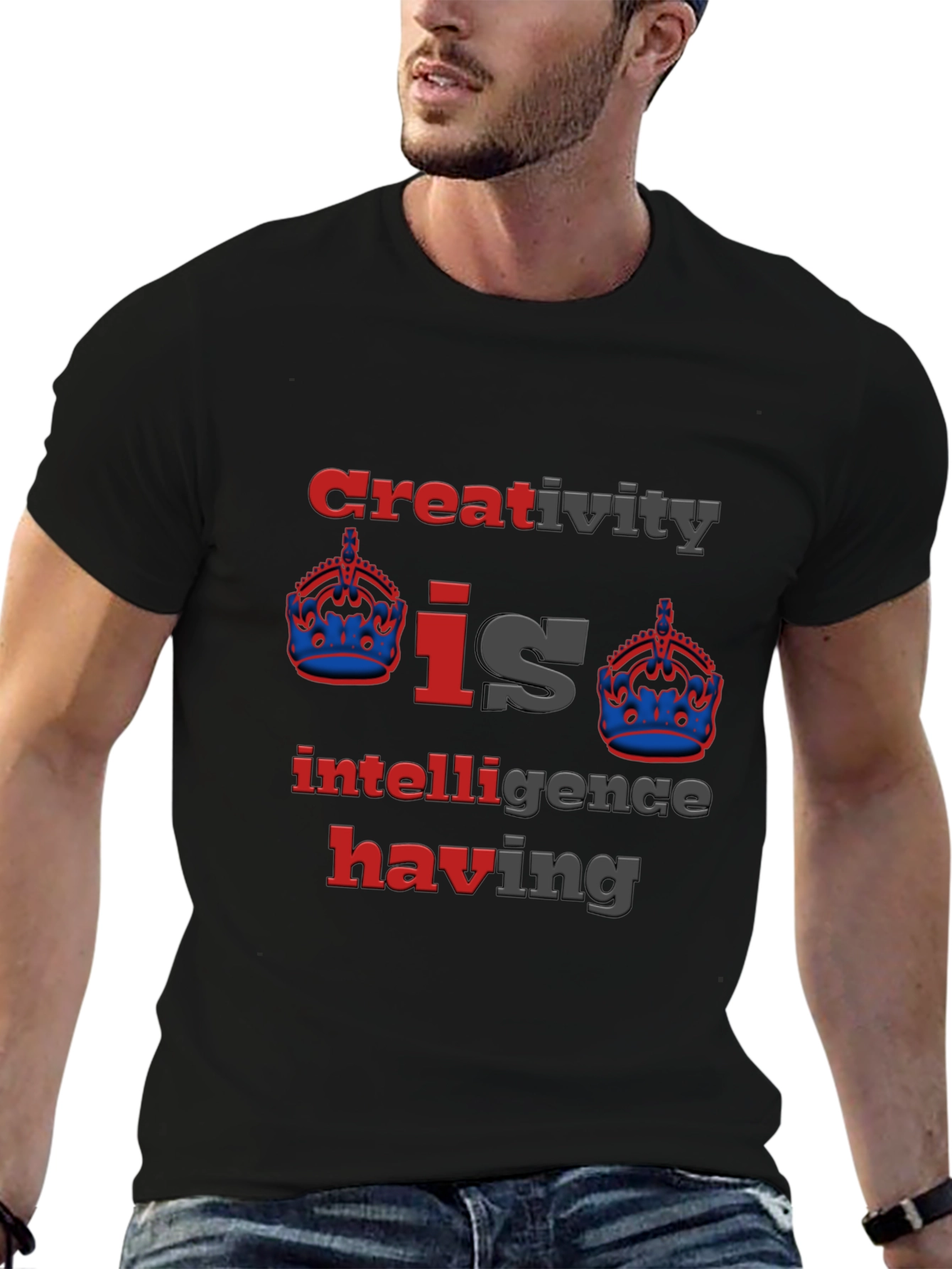 Black Creative Intelligence Graphic T-Shirt - Soft Cotton Blend view 6