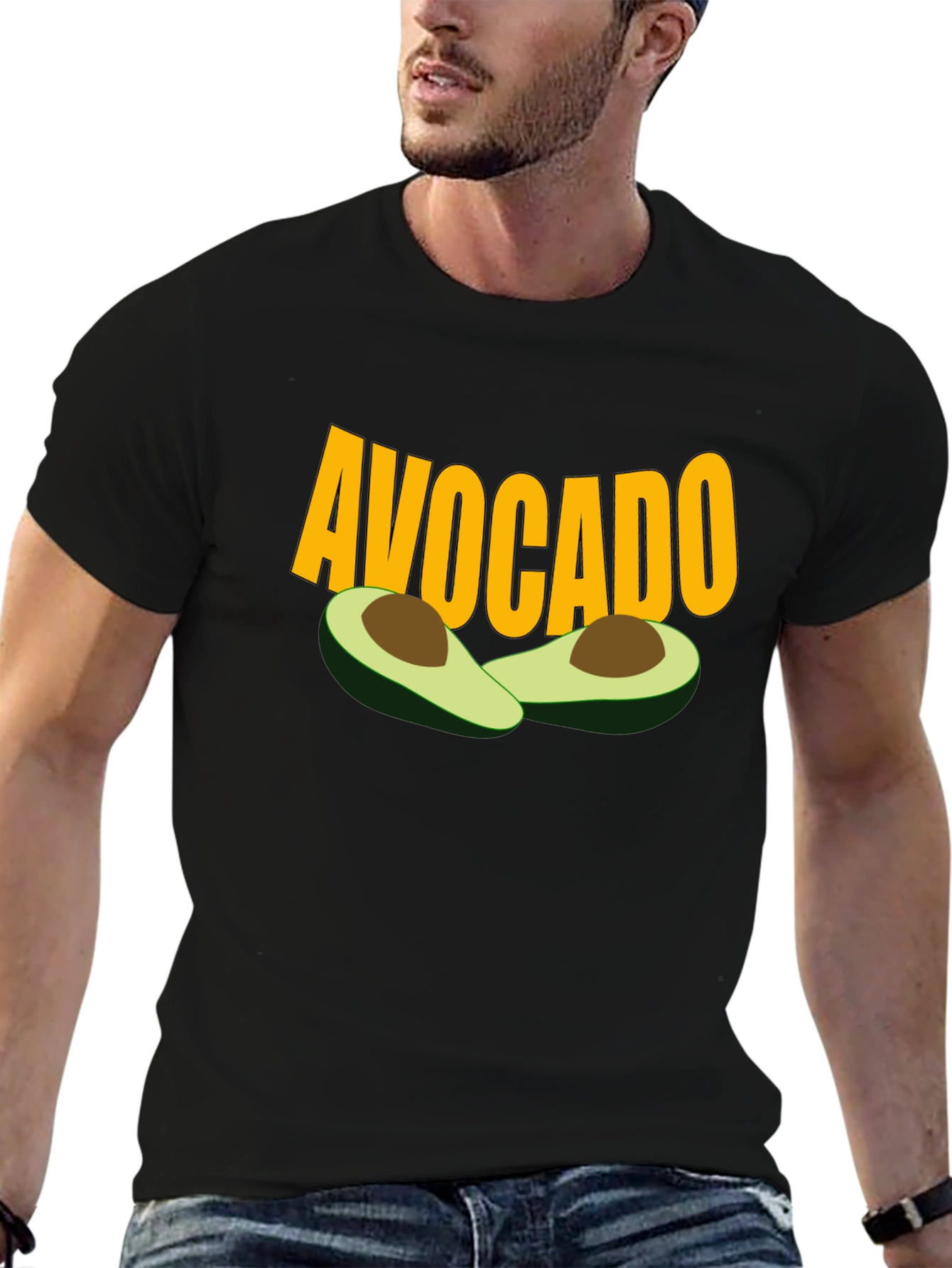 Black Avocado Graphic Tee - Trendy Fruit Lover Shirt view 6
