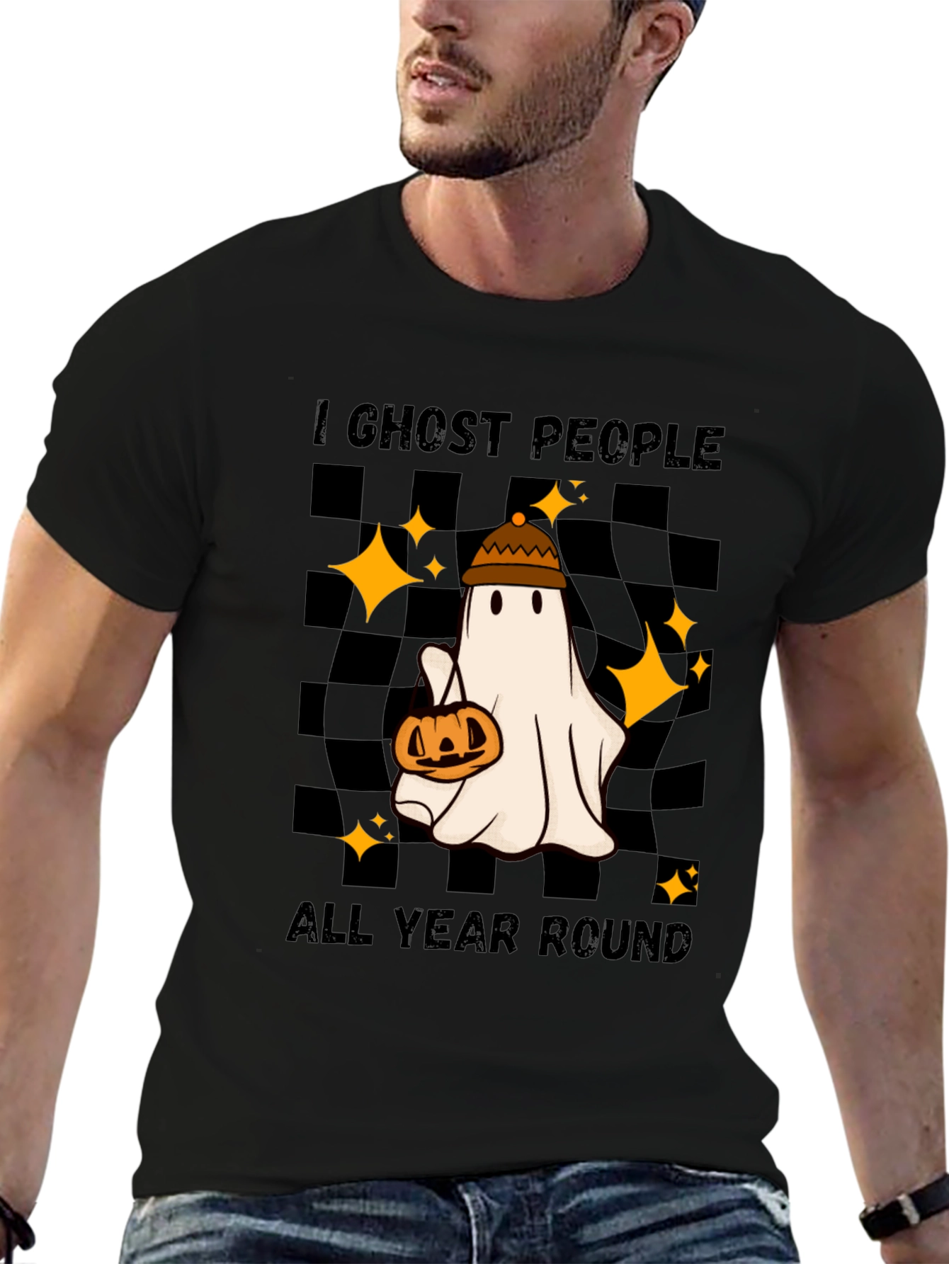 Black I Ghost People All Year Round T-Shirt view 6