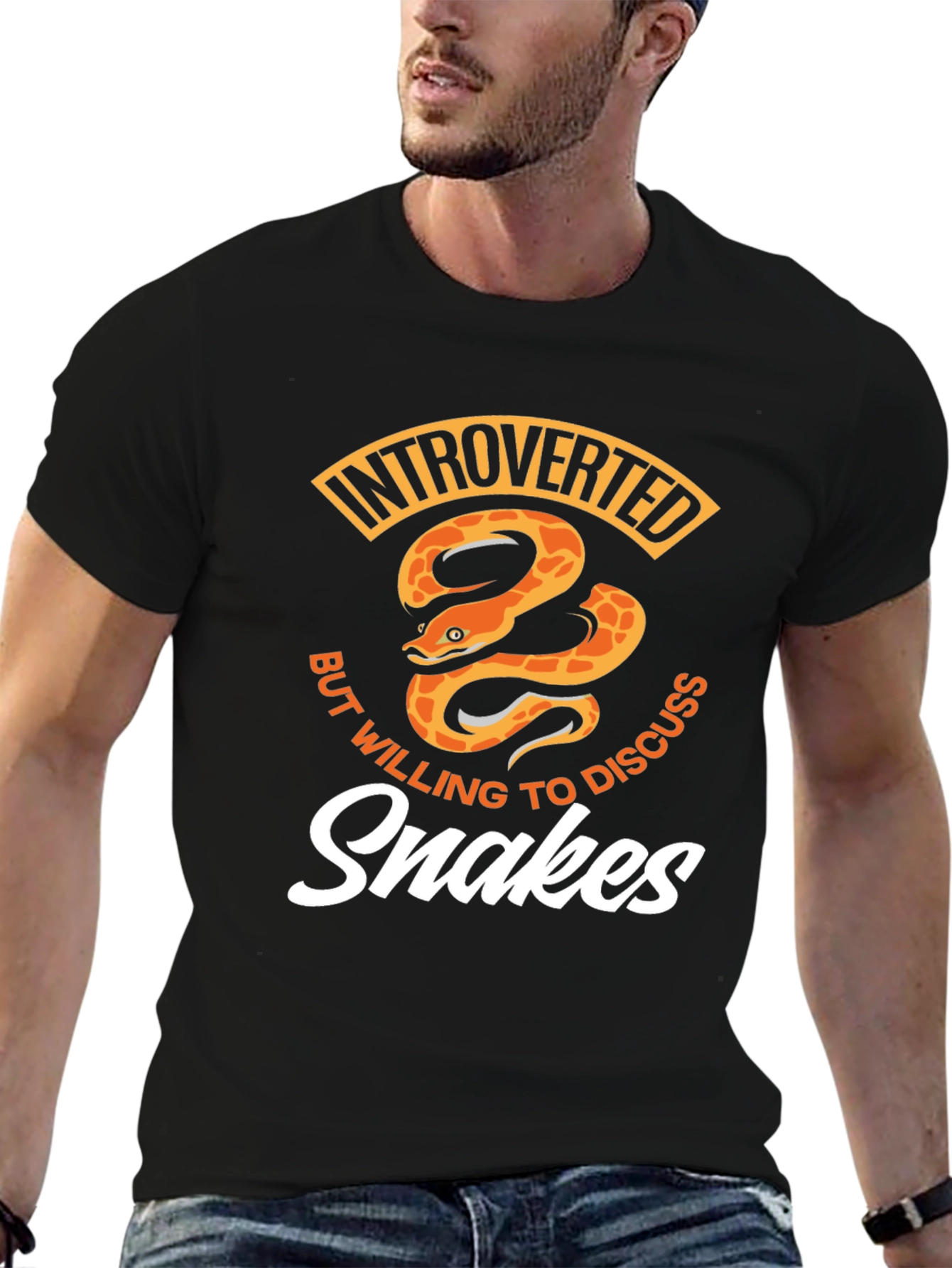Black Introverted Snake Lover T-Shirt view 6