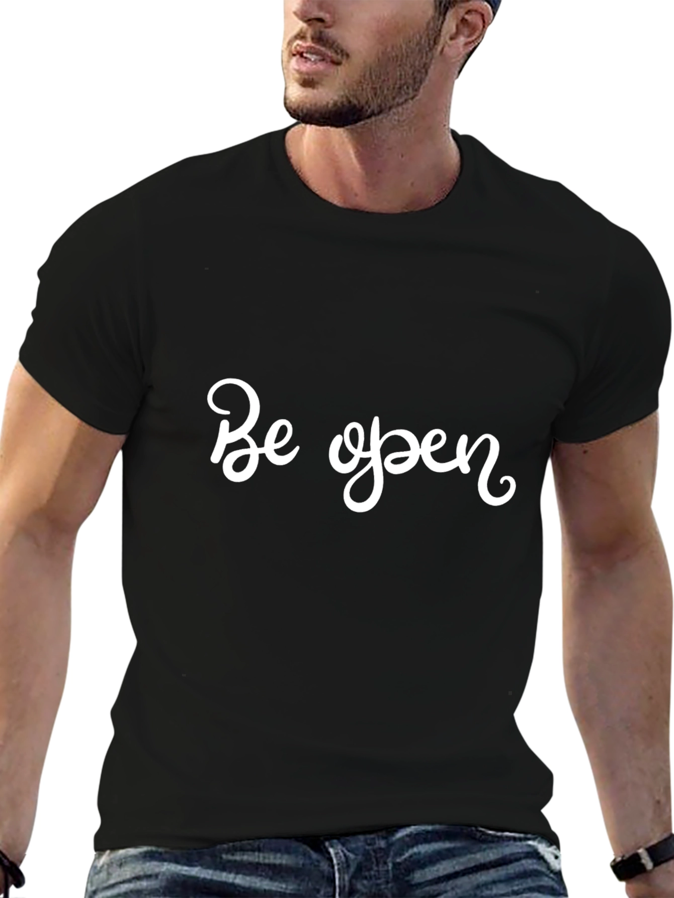 Black Be Open Black Graphic Tee - Men's Short Sleeve Shirt view 6