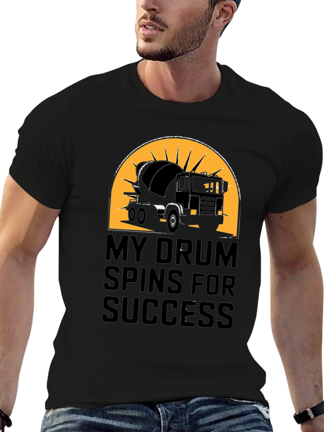 Black My Drum Spins for Success T-Shirt view 6