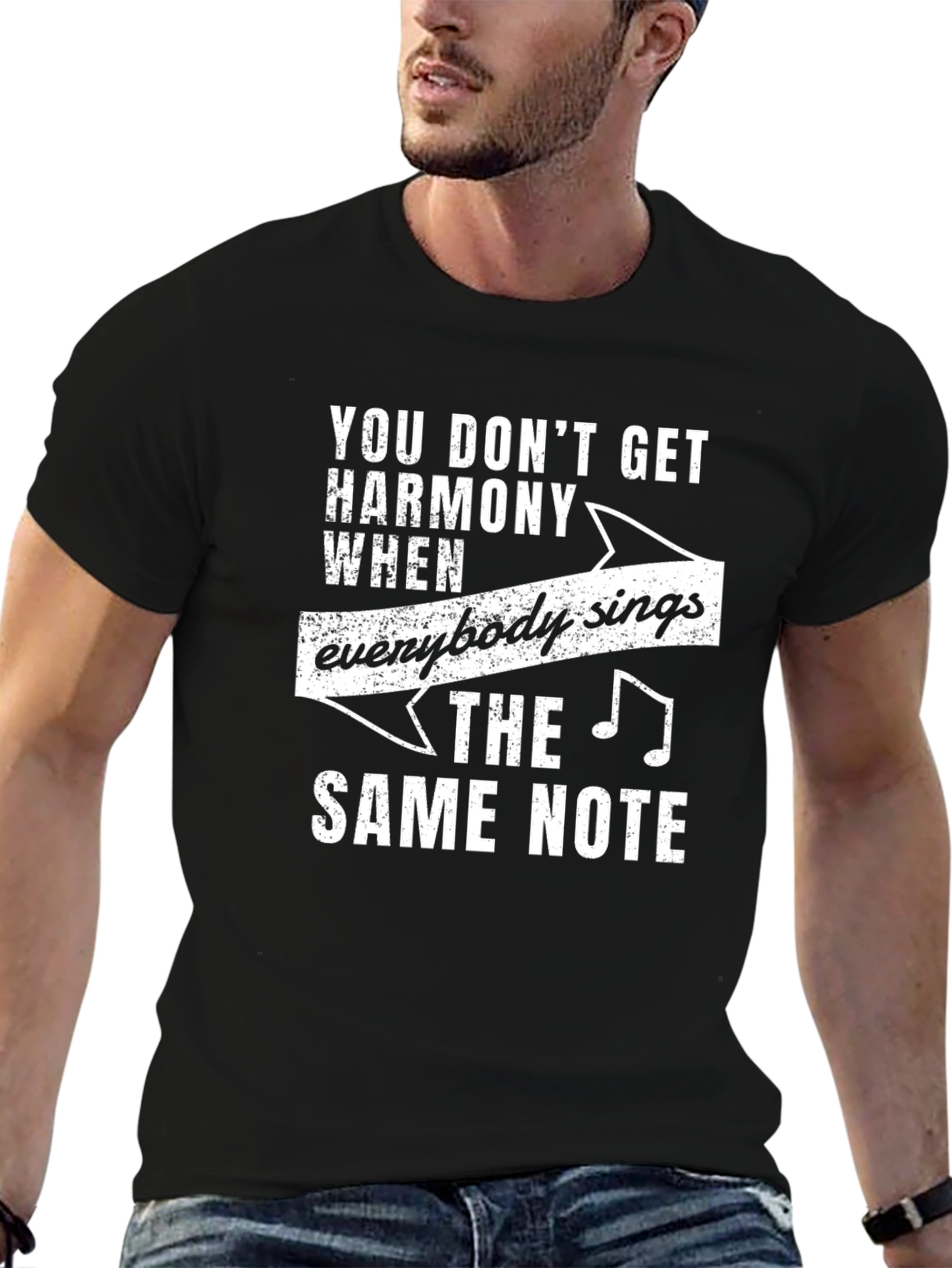 Black Harmony Music T-Shirt - Unique Statement Tee view 6