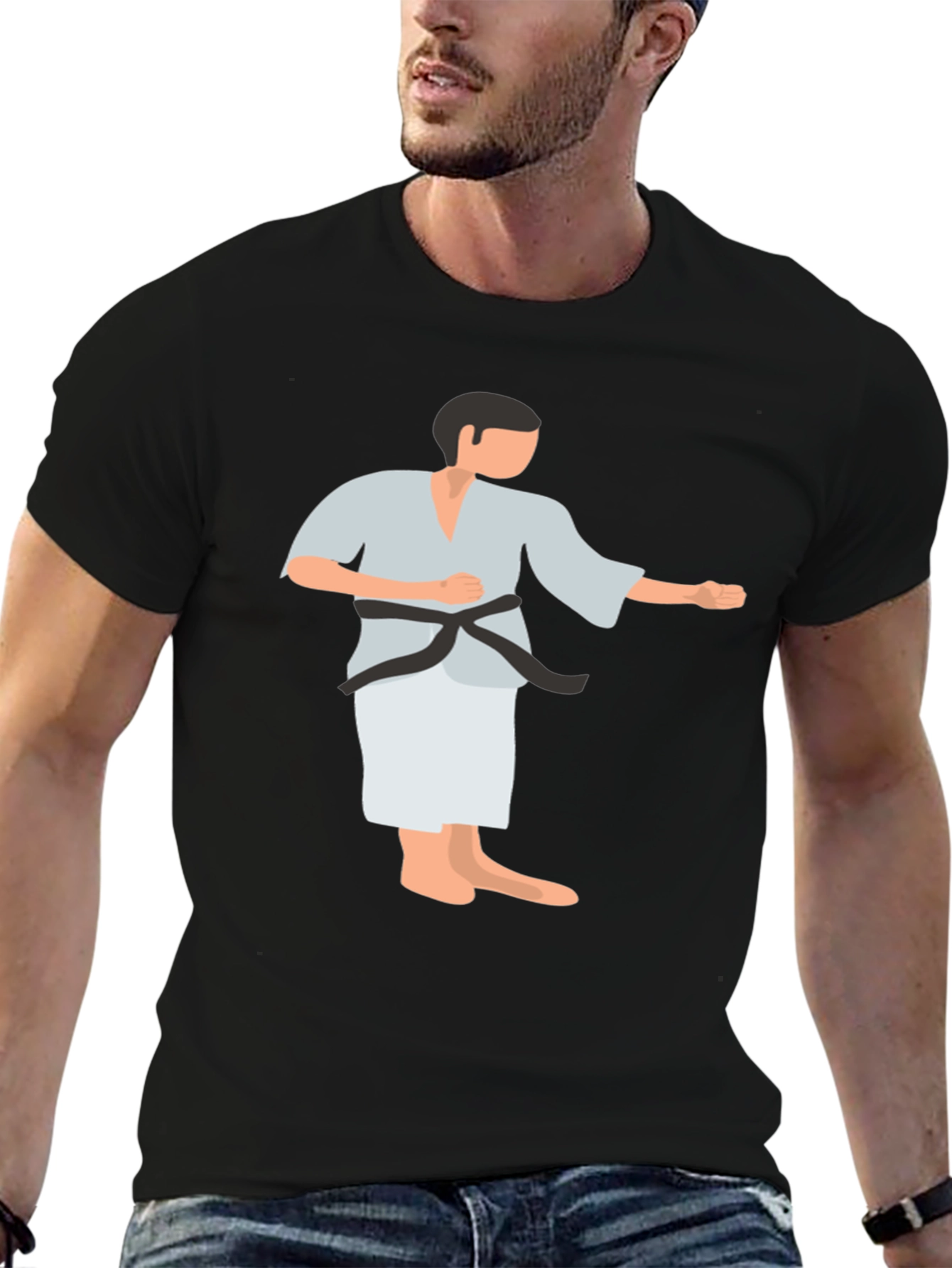 Black Karate Graphic T-Shirt - Black view 6