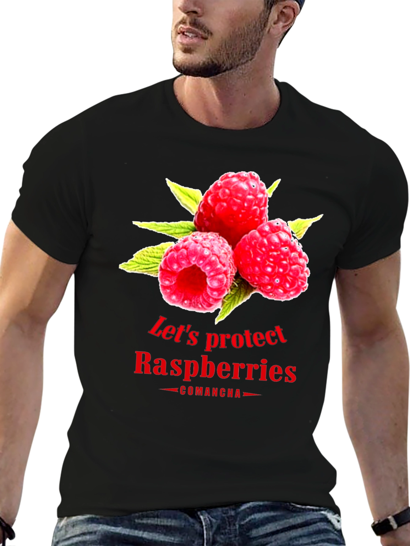 Black Raspberry Protection T-Shirt - Comancha Design view 6