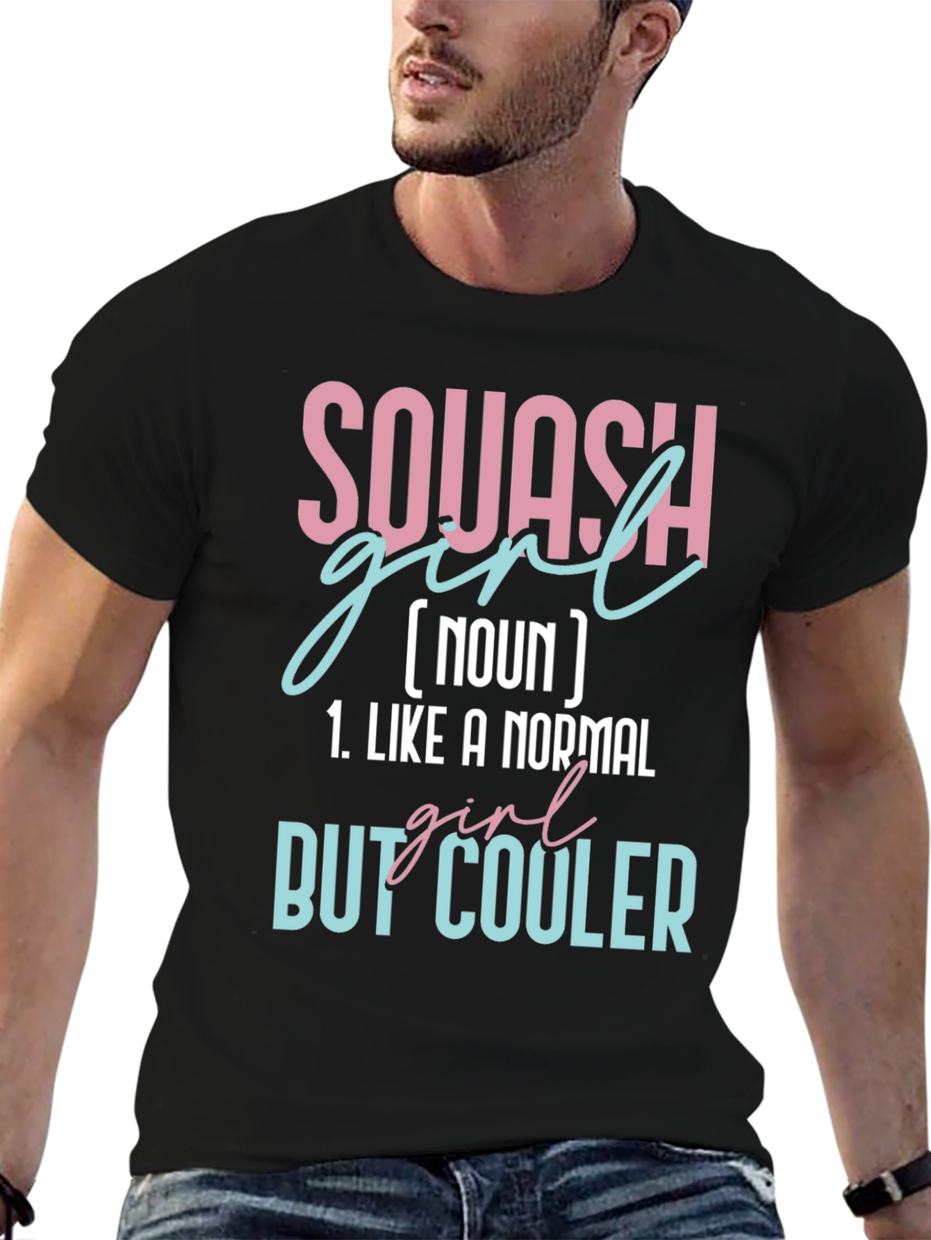 Black Squash Girl Definition T-Shirt - Cool & Unique Tee view 6