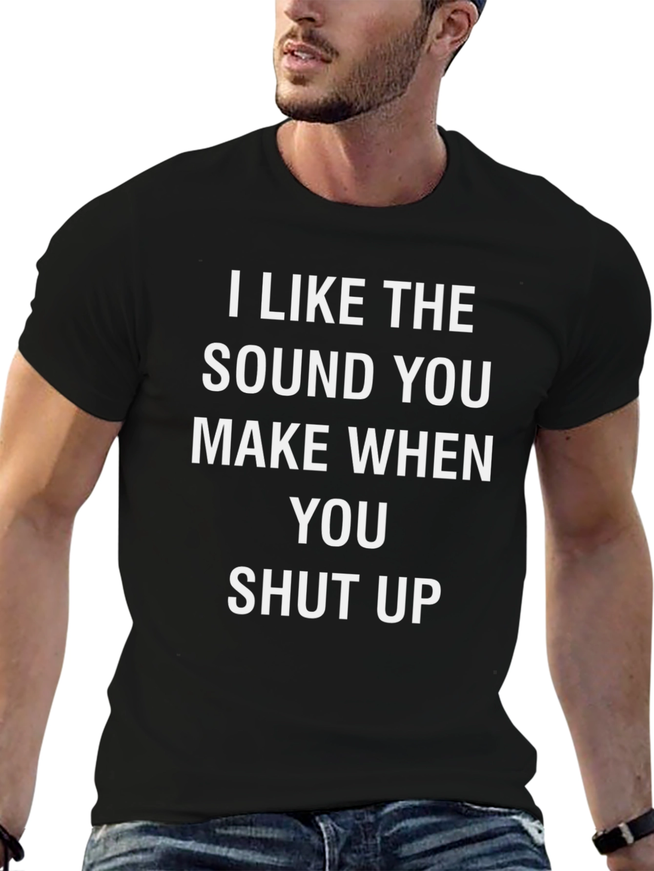 Black Sarcastic Humor Graphic Tee - I Like The Sound You Make view 6