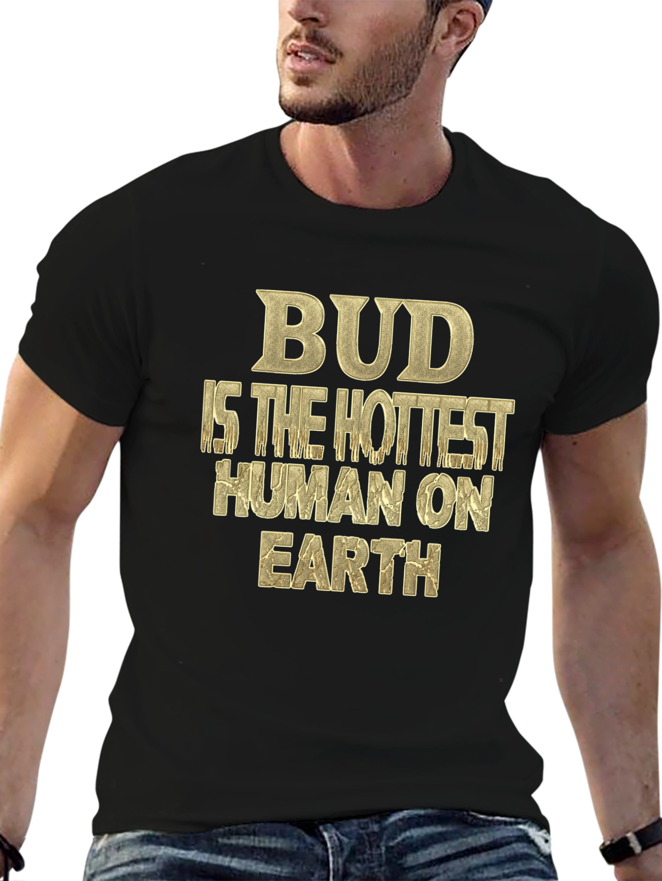 Black Bud Hottest Human T-Shirt - Unique Graphic Tee view 6