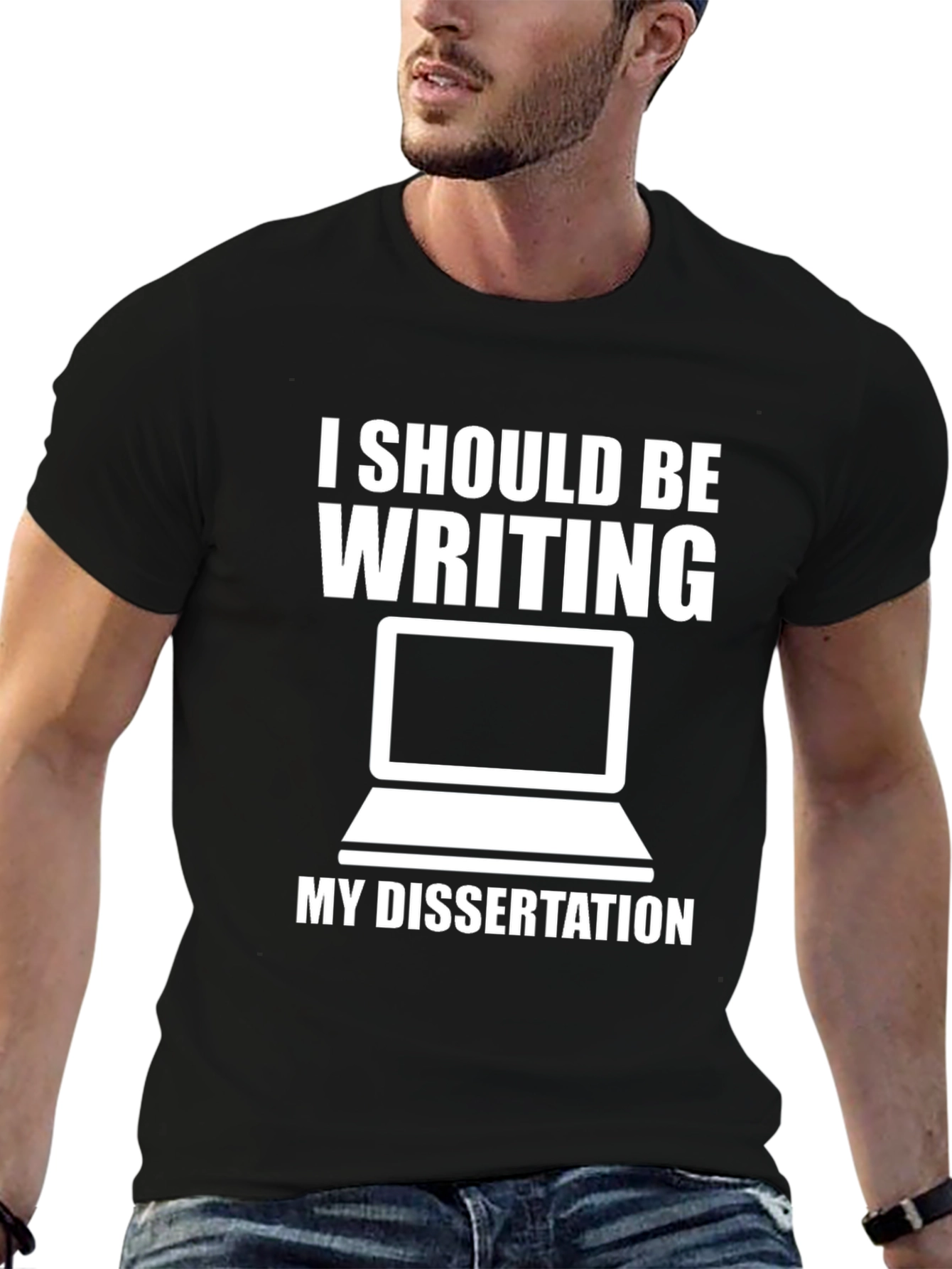 Black Dissertation T-Shirt - Funny PhD Student Tee view 6